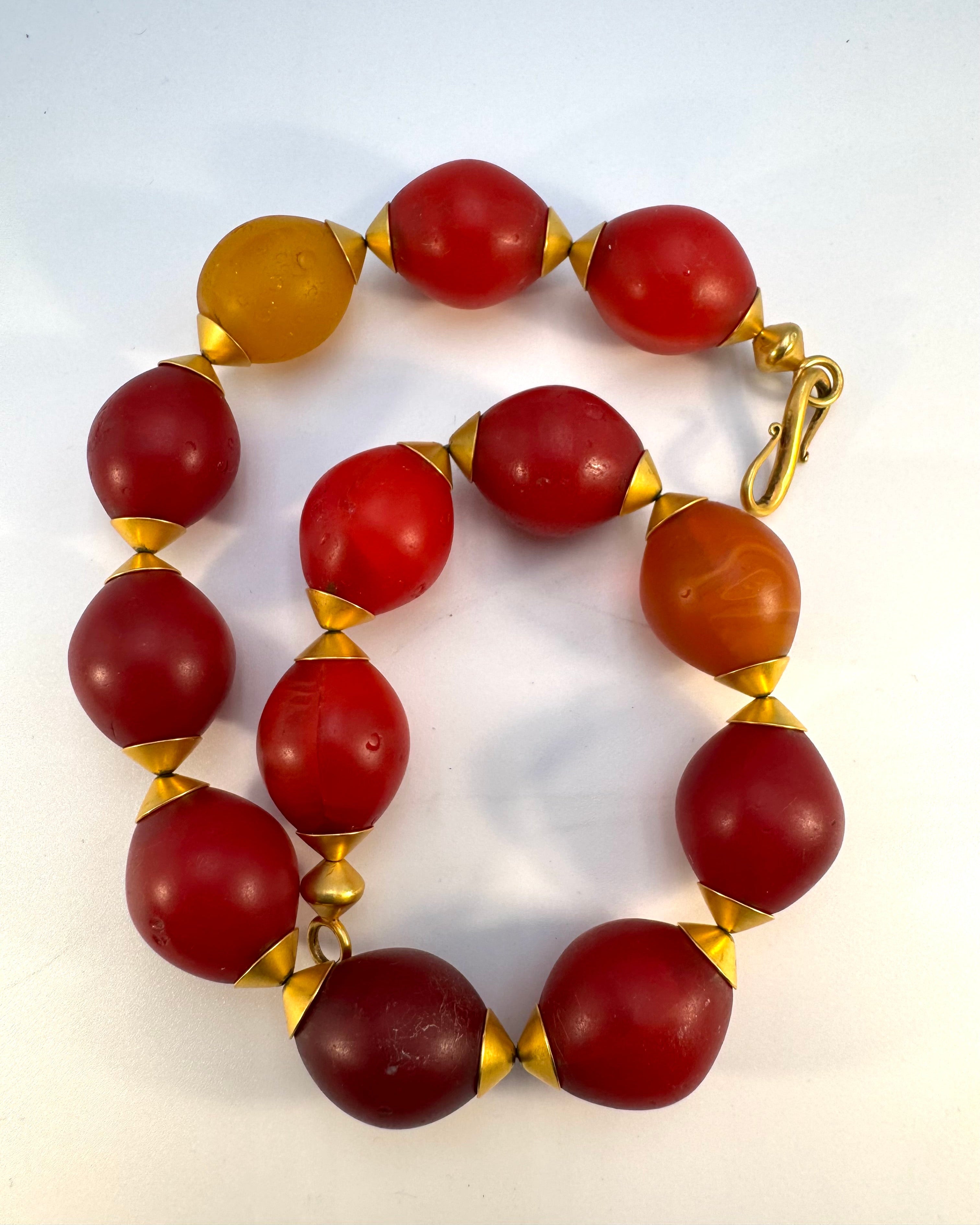 Kette alte böhmische Glasperlen