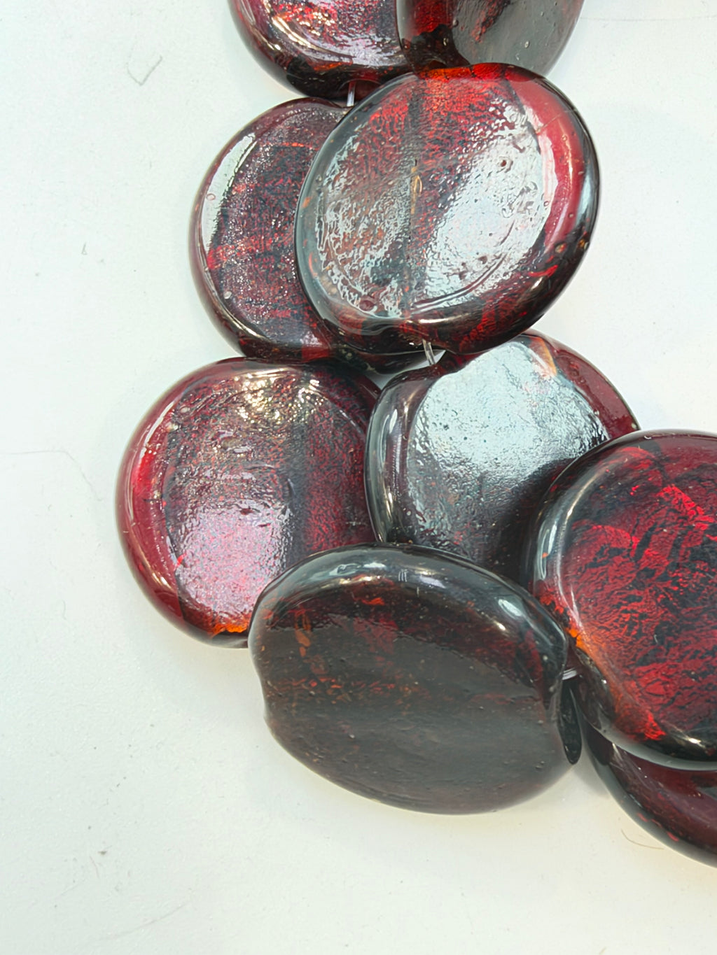 Strang Silver-Foil Glasperlen|eingearbeitete Silberfolie|strahlend glänzend|102