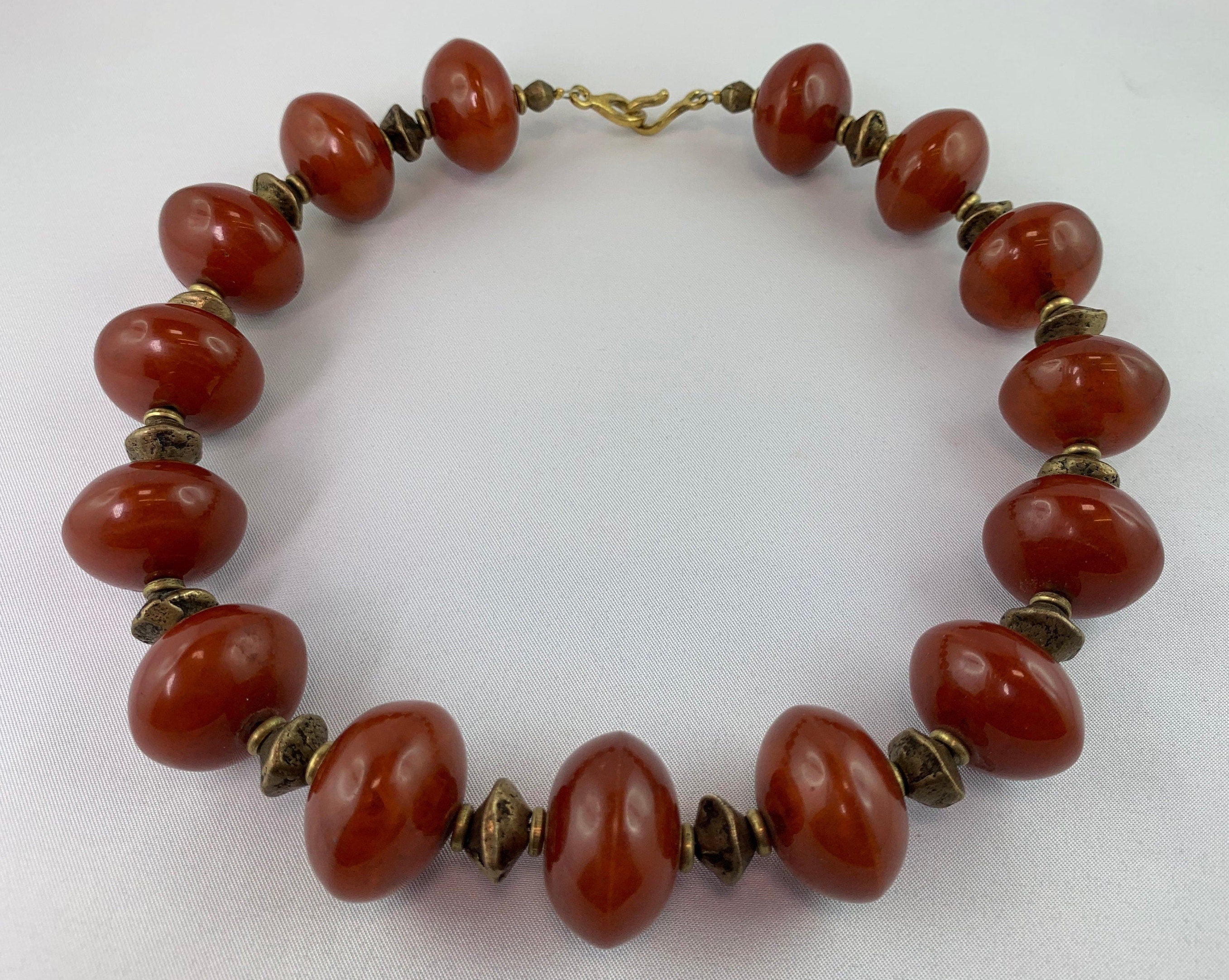 Kette Resin | Harz Messing Handmade Unique Necklace Tribal Beads Ethno Chic