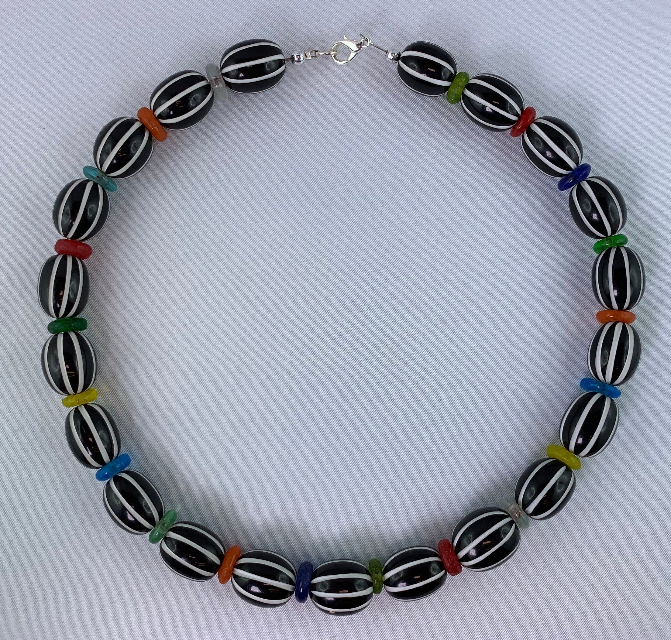 Kette Resin | Harz Glas Recycling Ghana Tribal Beads Handmade Unique Necklace