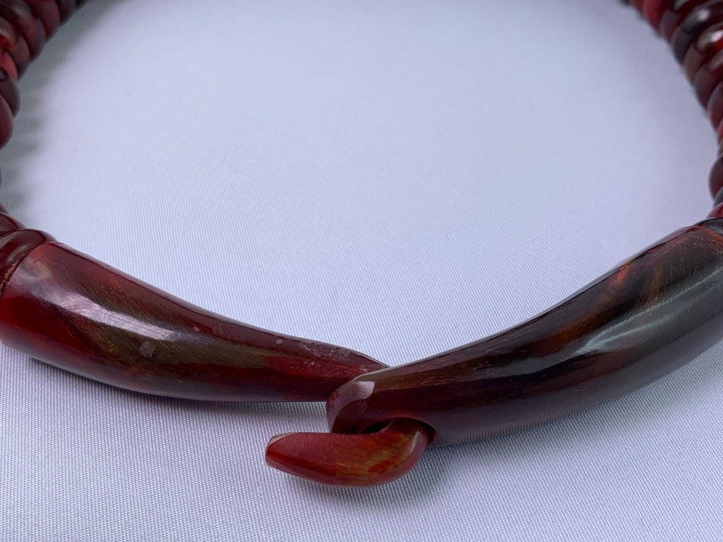 Kette Horn Perlen Unique Necklace Tribal Beads Ethno Chic
