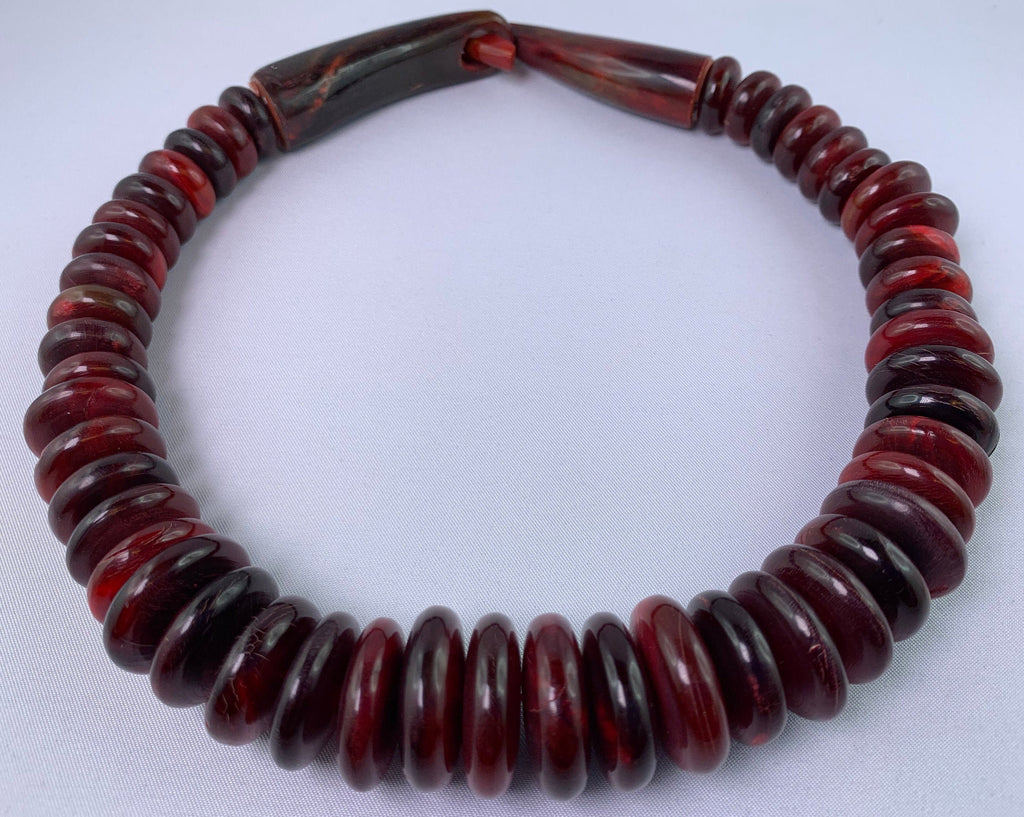 Kette Horn Perlen Unique Necklace Tribal Beads Ethno Chic