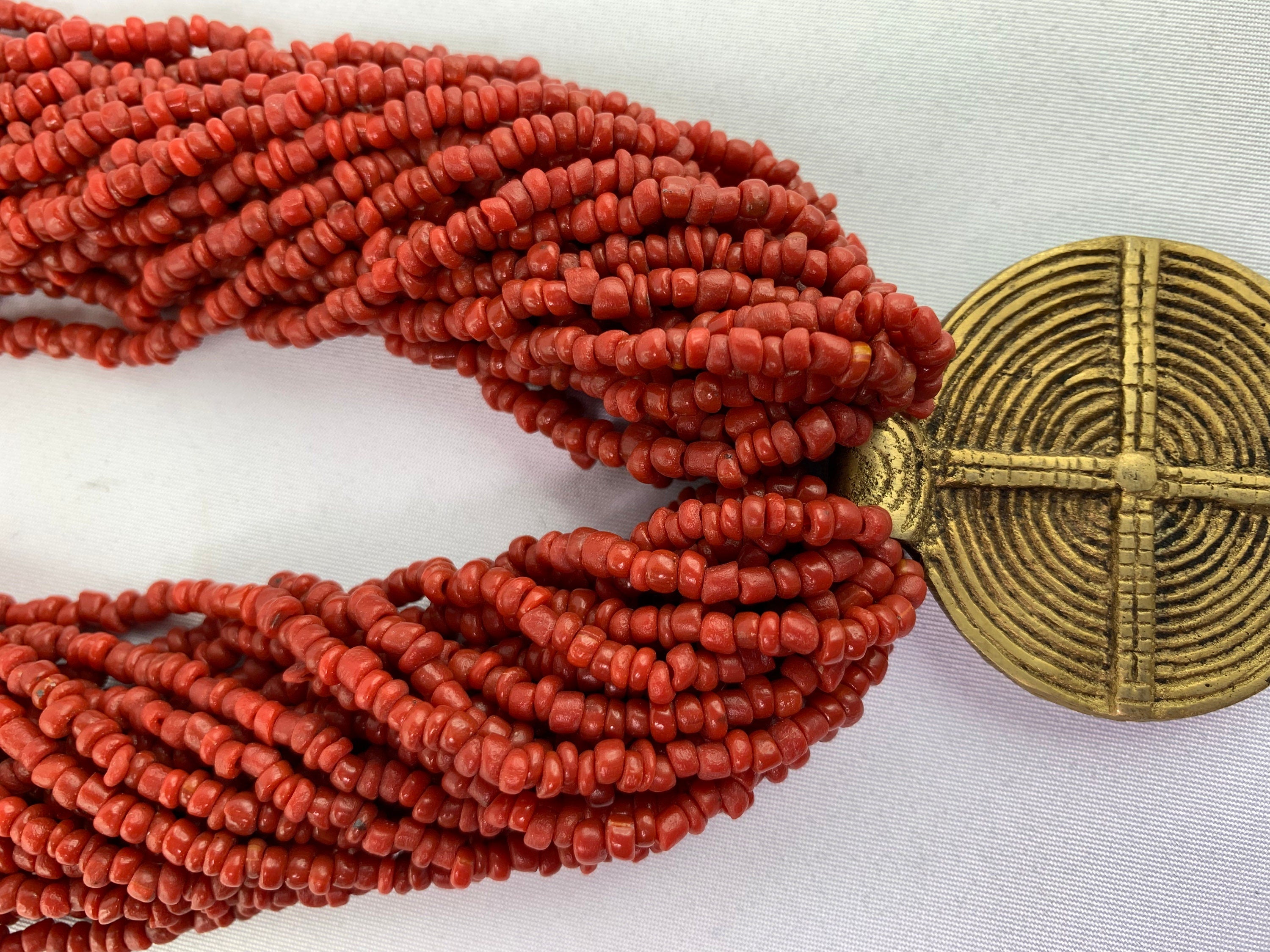 Kette Glasperlen Messing Amulett Tribal Beads Unique Necklace Ethno Chic