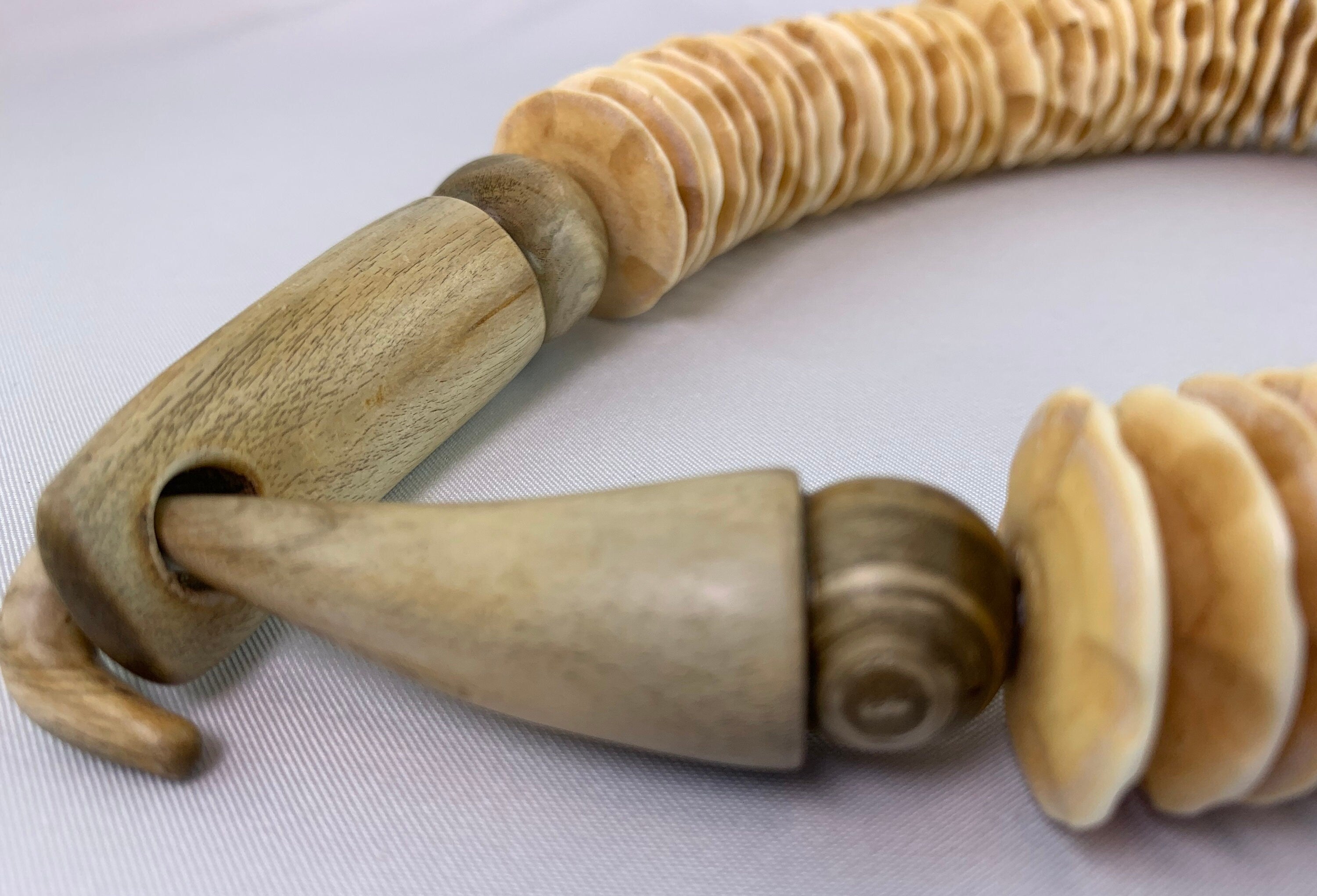 Horn Necklace Unique Tribal Beads Ethno Chic