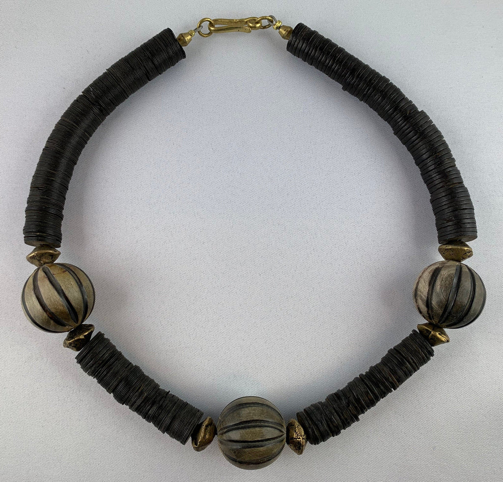 Kette Kokos Horn Coconut Unique Necklace Tribal Beads Ethno Chic