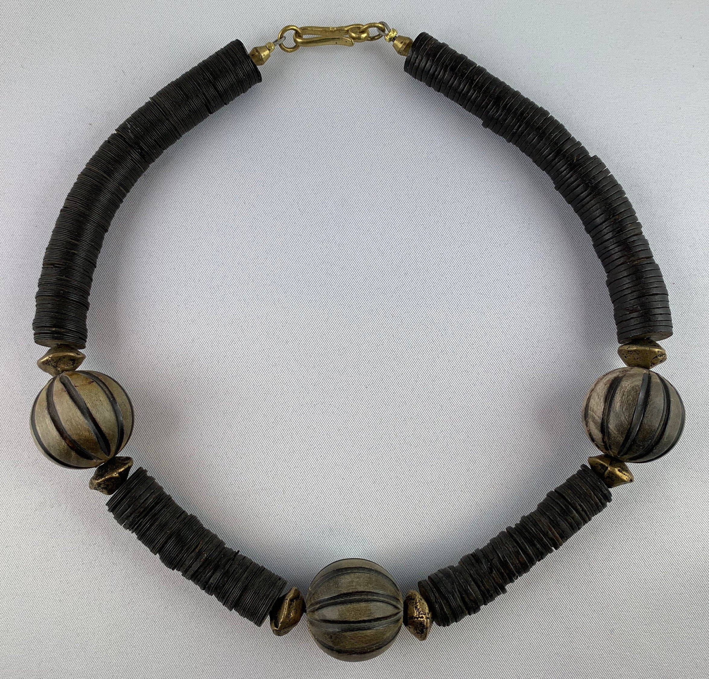 Kette Kokos Horn Coconut Unique Necklace Tribal Beads Ethno Chic
