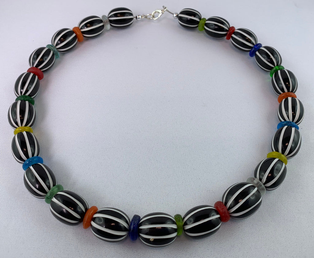 Kette Resin | Harz Glas Recycling Ghana Tribal Beads Handmade Unique Necklace