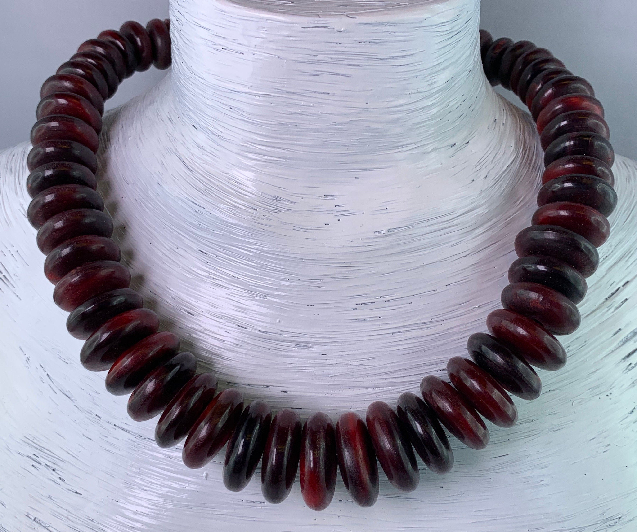 Kette Horn Perlen Unique Necklace Tribal Beads Ethno Chic