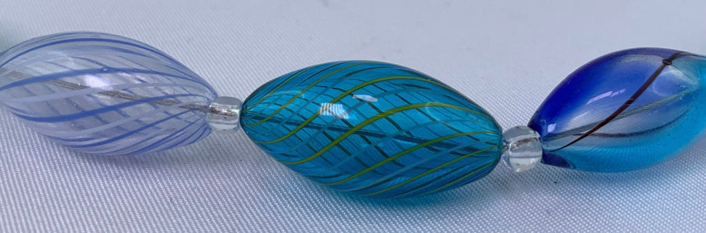 Kette Hohlglasperlen Formschön Lampwork Beads Unique Glass Necklace