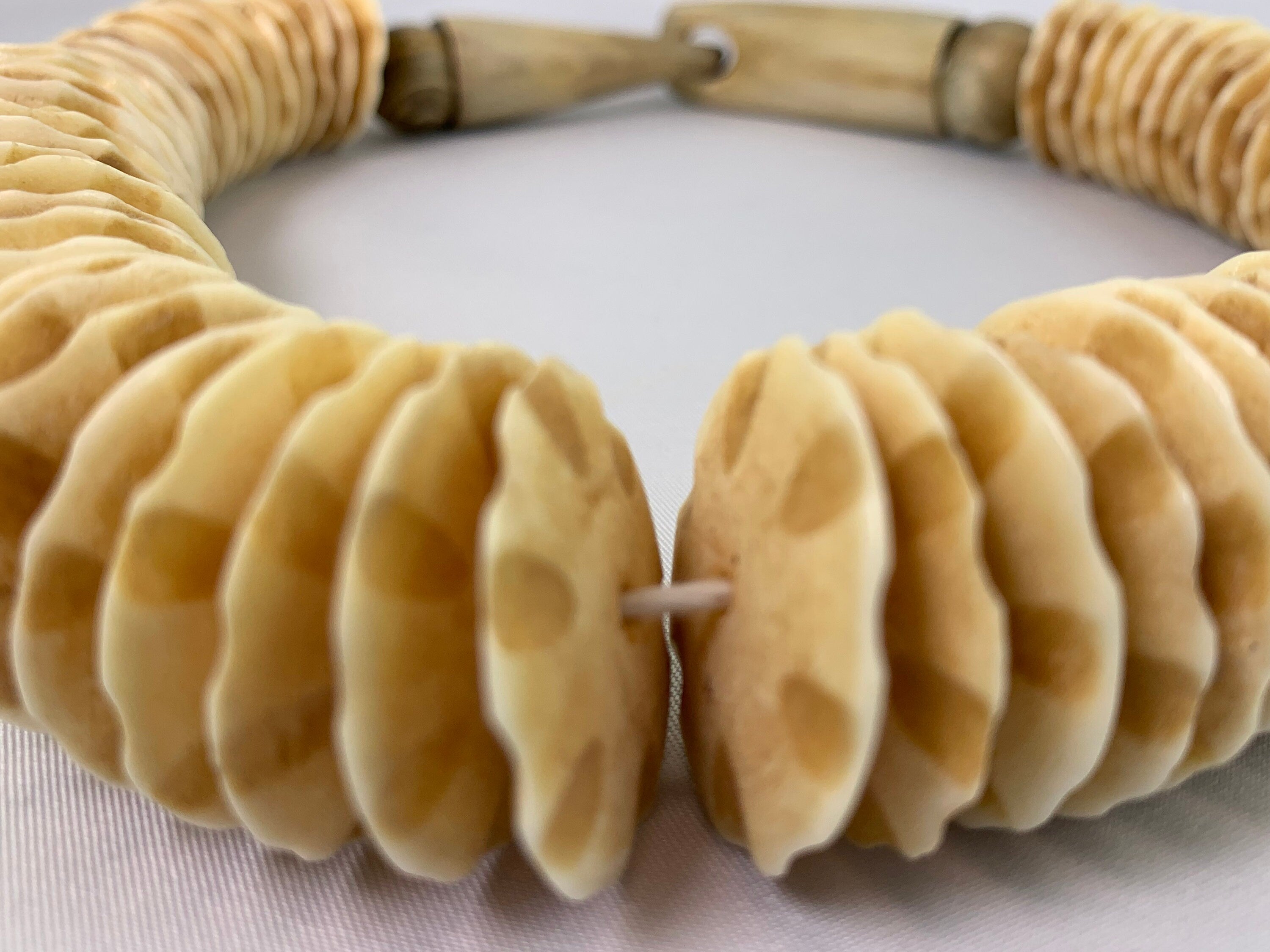 Horn Necklace Unique Tribal Beads Ethno Chic
