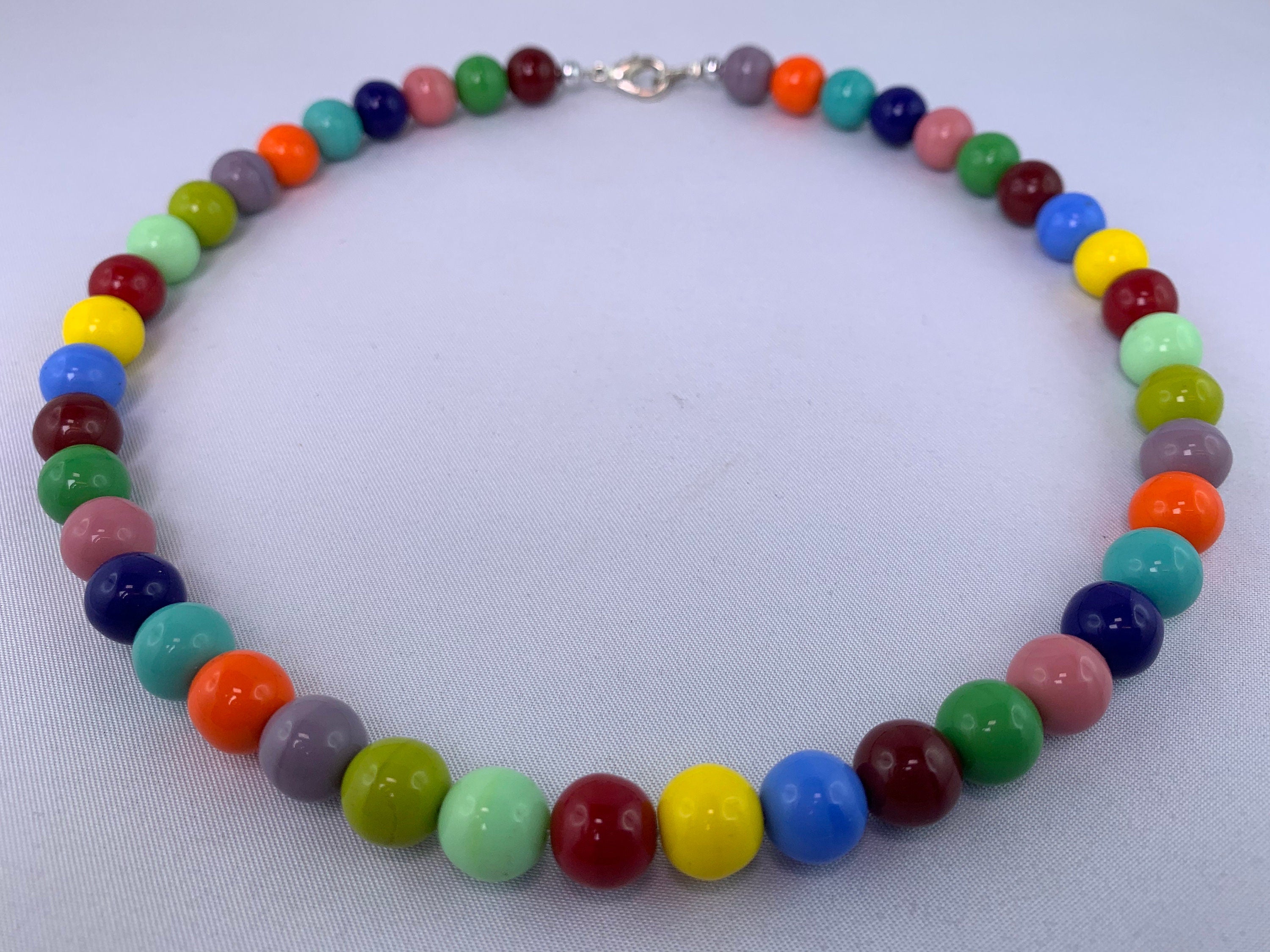Kette Böhmische Glasperlen Handmade Unique Necklace Glass Beads