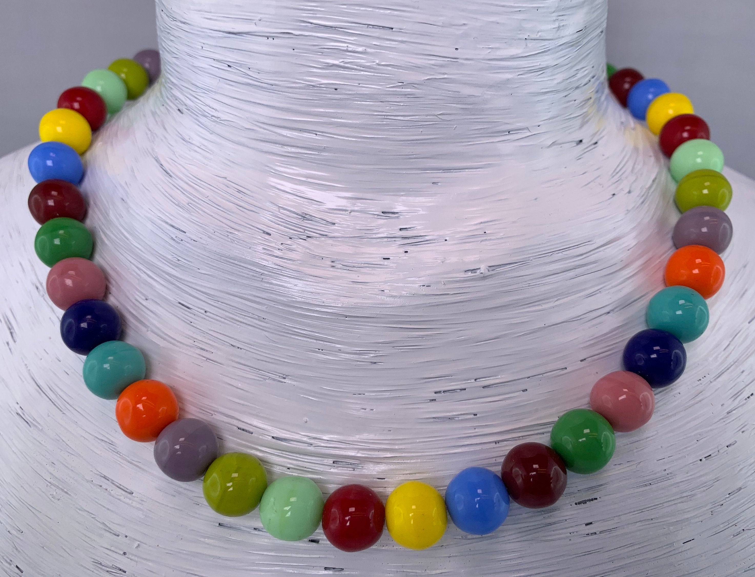 Kette Böhmische Glasperlen Handmade Unique Necklace Glass Beads