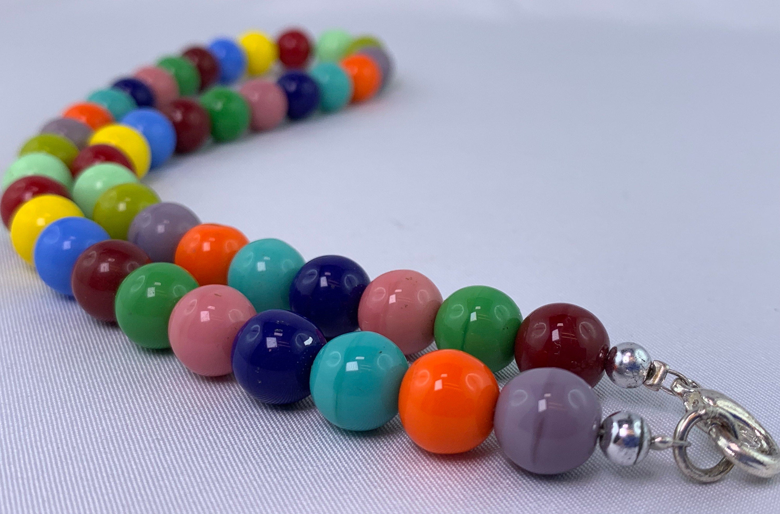 Kette Böhmische Glasperlen Handmade Unique Necklace Glass Beads