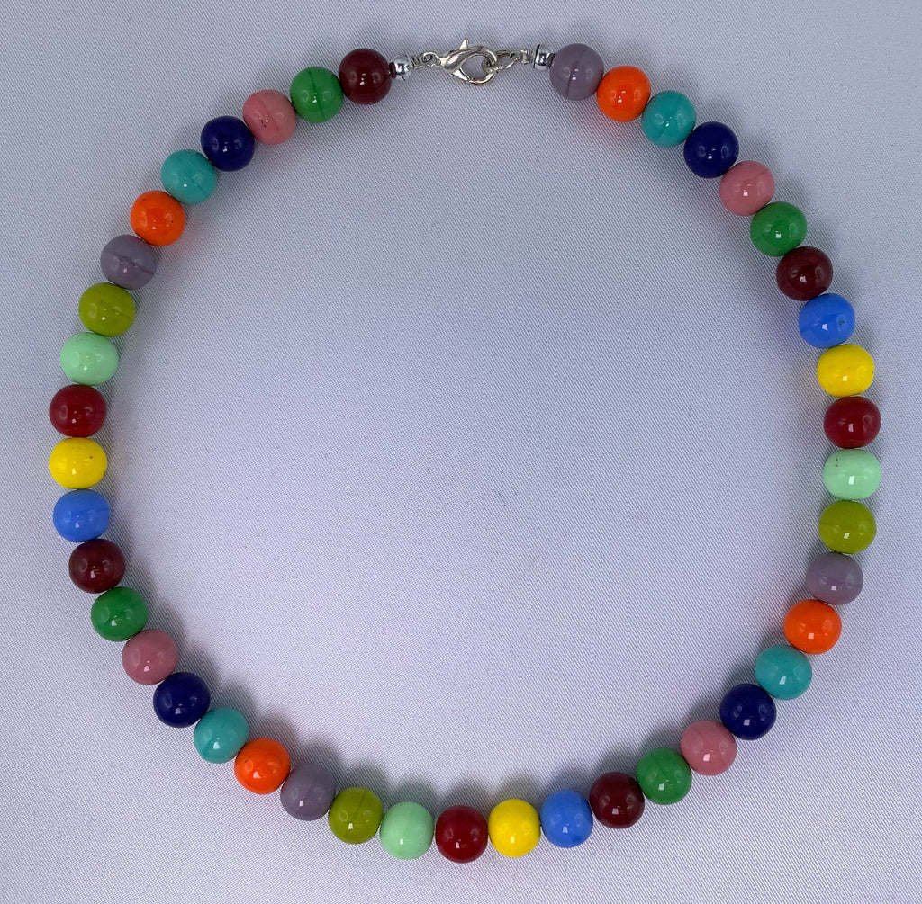 Kette Böhmische Glasperlen Handmade Unique Necklace Glass Beads