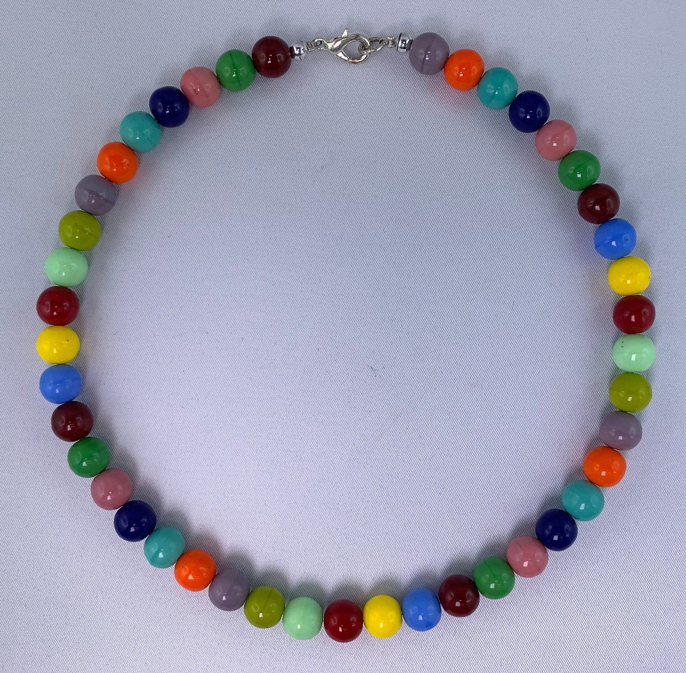Kette Böhmische Glasperlen Handmade Unique Necklace Glass Beads