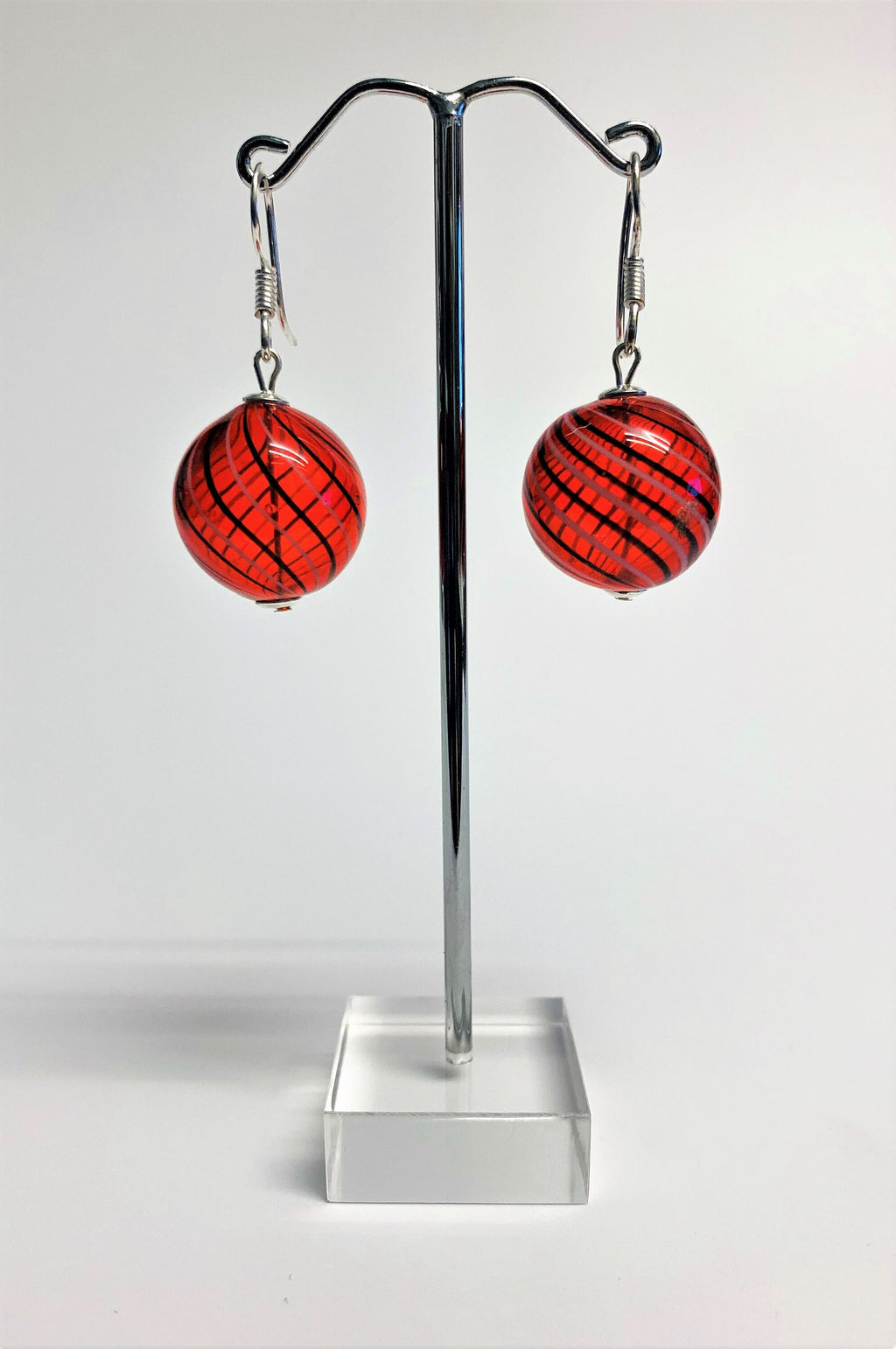 Ohrringe Hohlglasperlen Formschön Lampwork Beads Earrings
