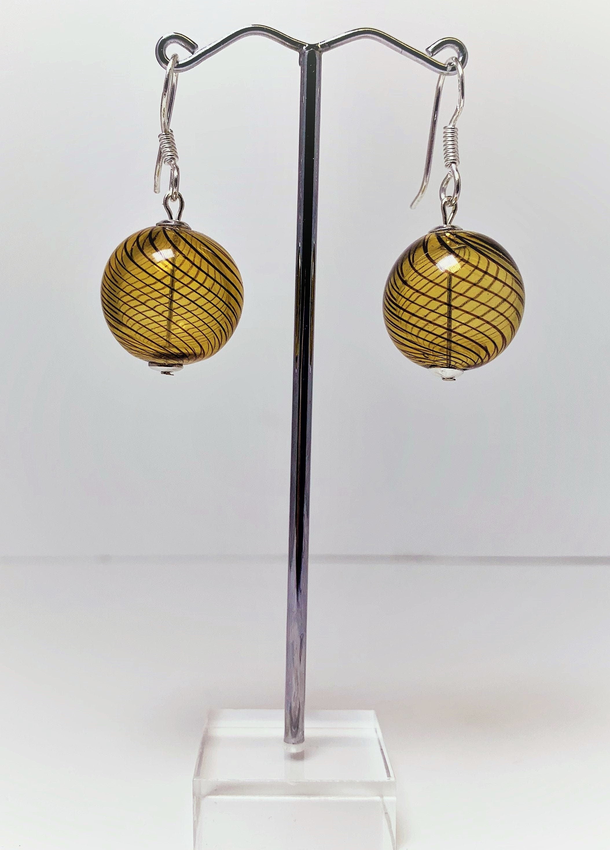 Earrings Hollow Glass Beads Beautifully Shaped Lampwork Beads Earrings