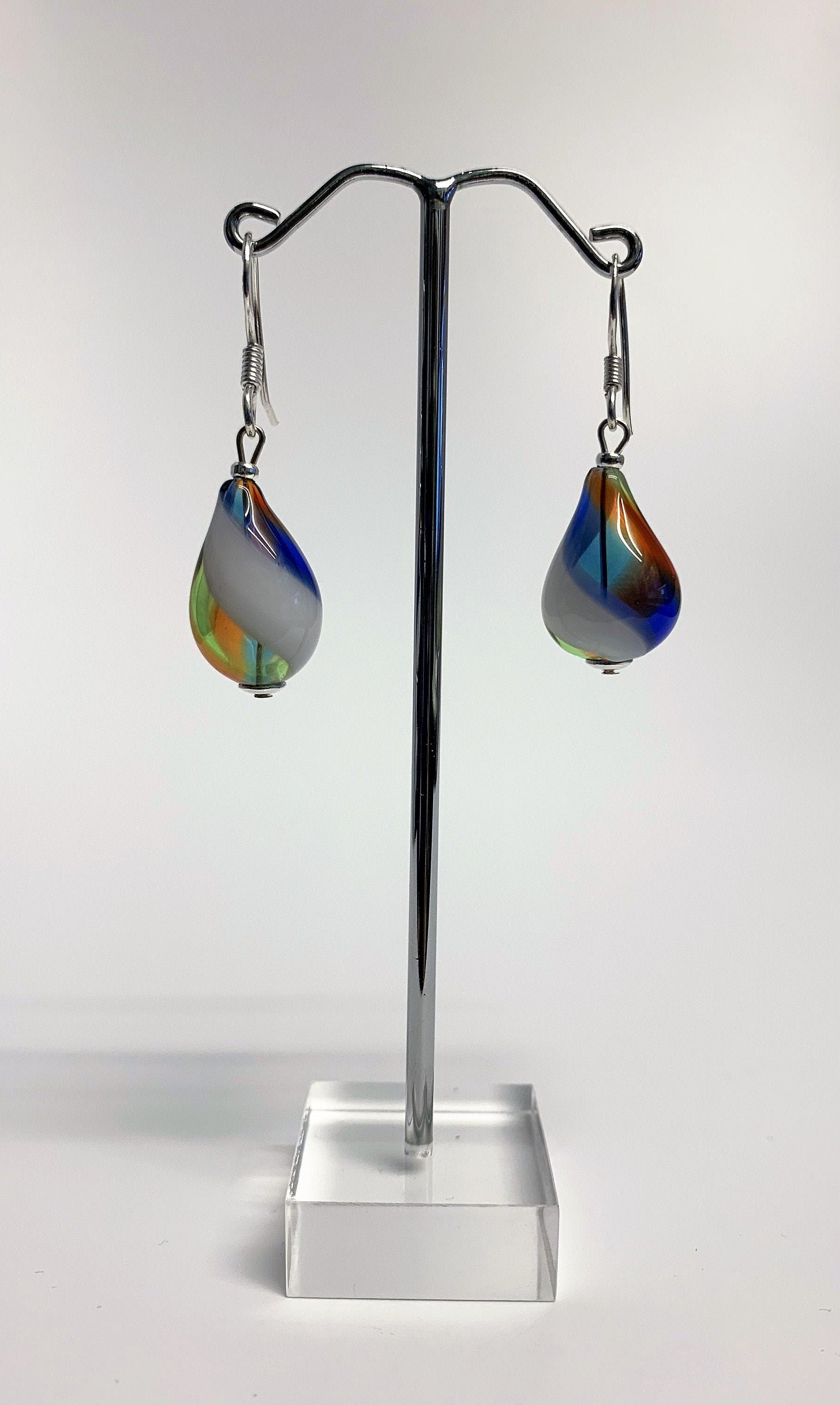 Ohrringe Hohlglasperlen Formschön Lampwork Beads Earrings