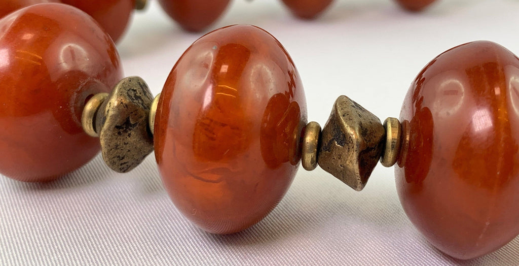 Kette Resin | Harz Messing Handmade Unique Necklace Tribal Beads Ethno Chic