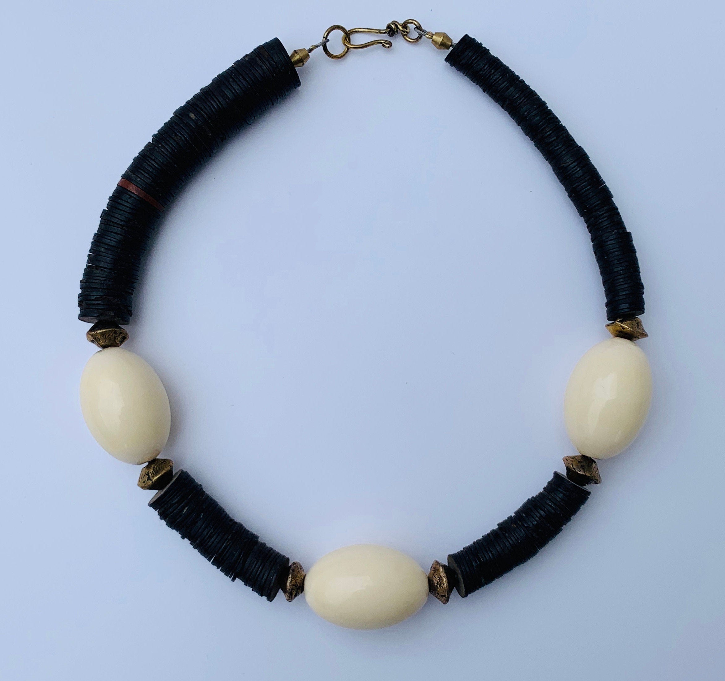 Kette Kokos Harz Coconut Resin Unique Necklace Tribal Beads Ethno Chic