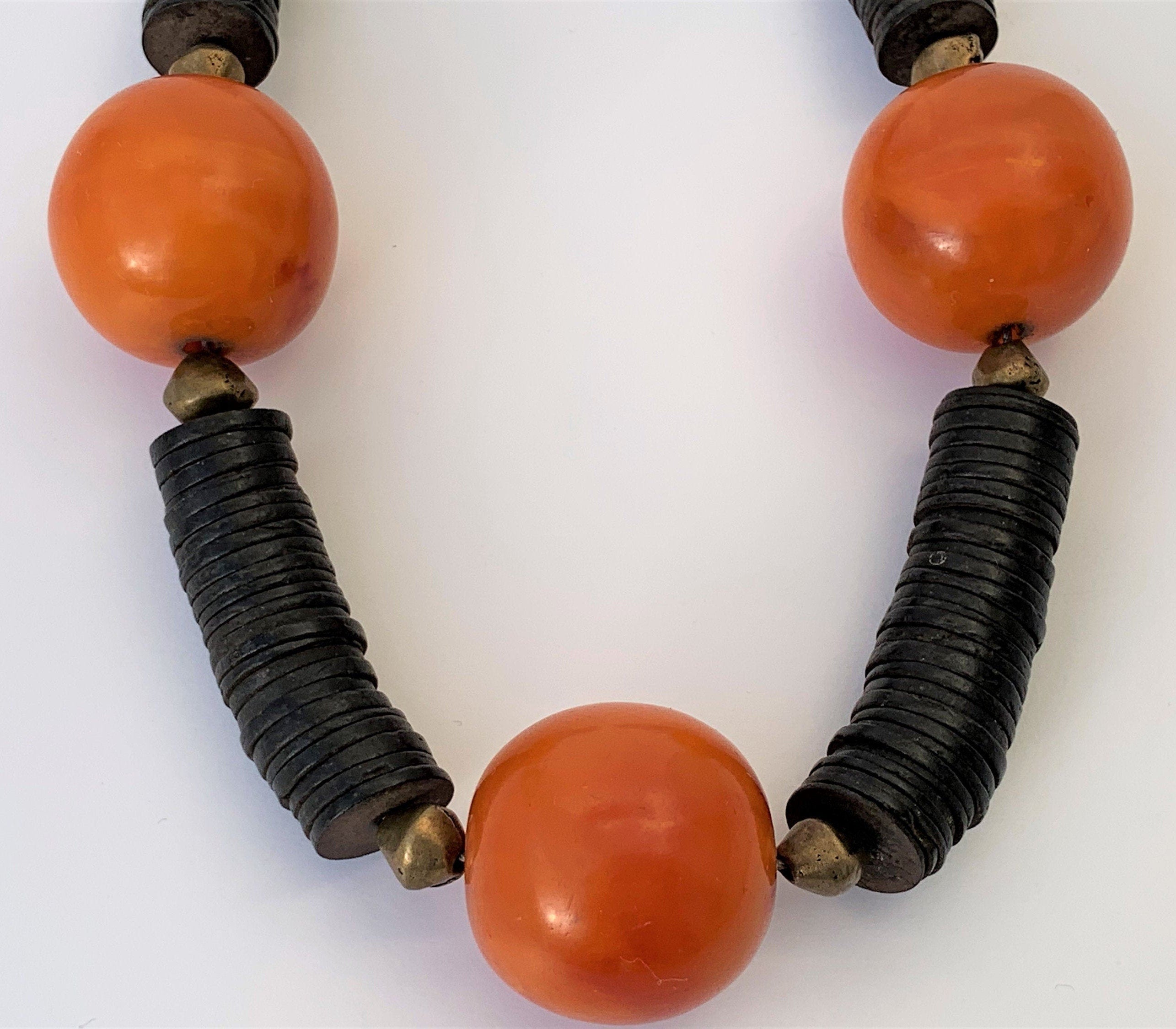 Kette Kokos Harz Coconut Resin Unique Necklace Tribal Beads Ethno Chic