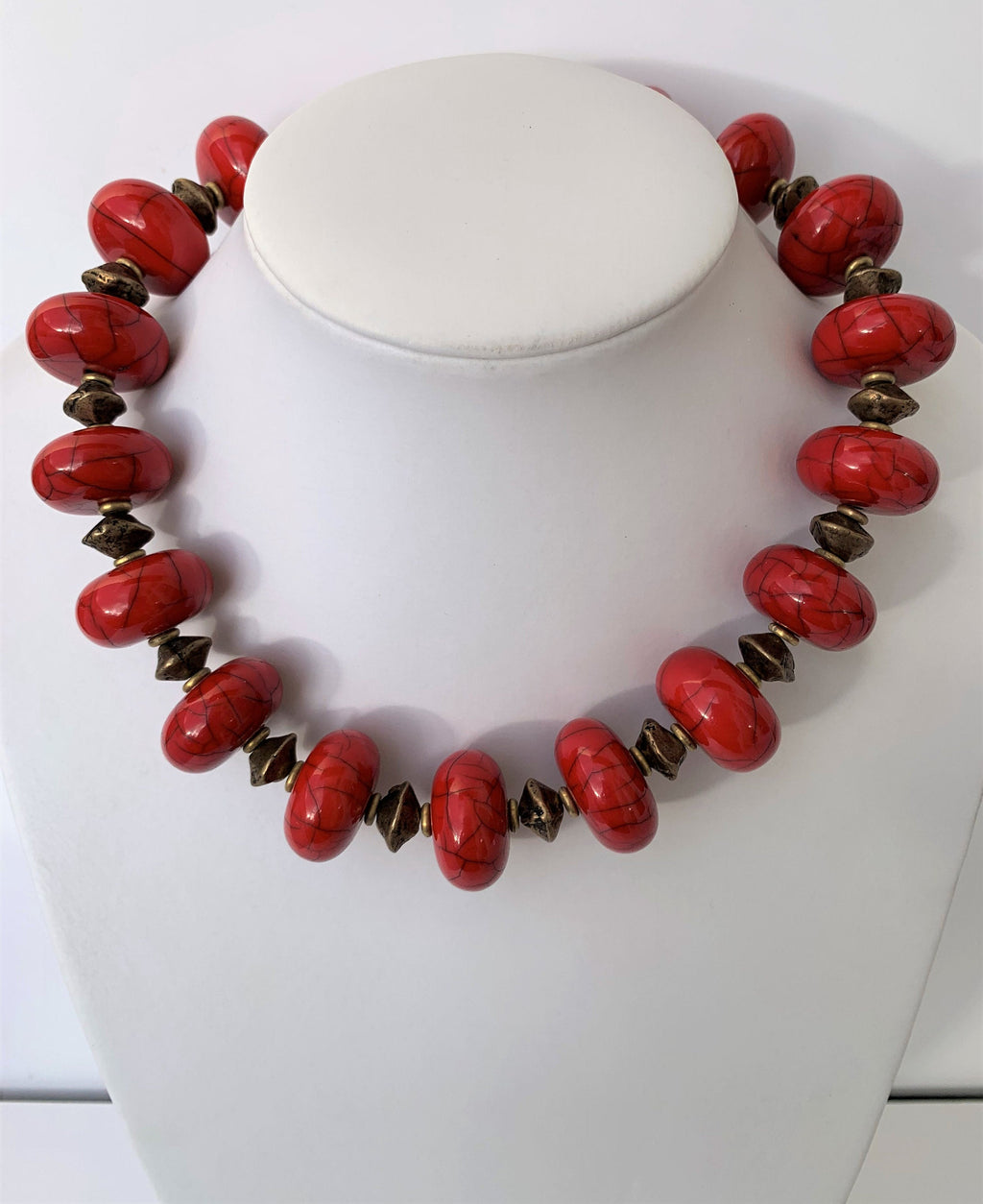 Kette Resin | Harz Messing Handmade Unique Necklace Tribal Beads
