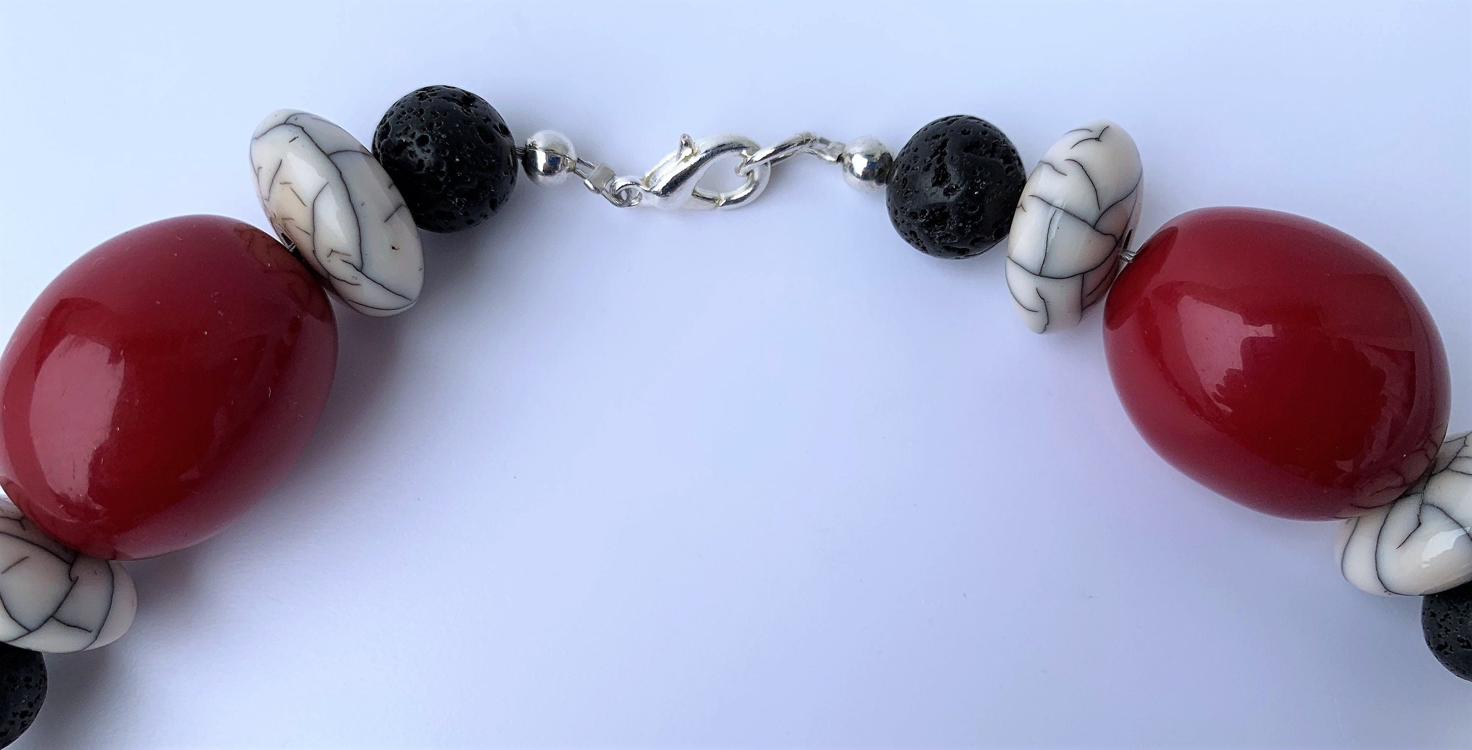 Kette Resin | Harz Lava Mix Handmade Unique Necklace Tribal Beads
