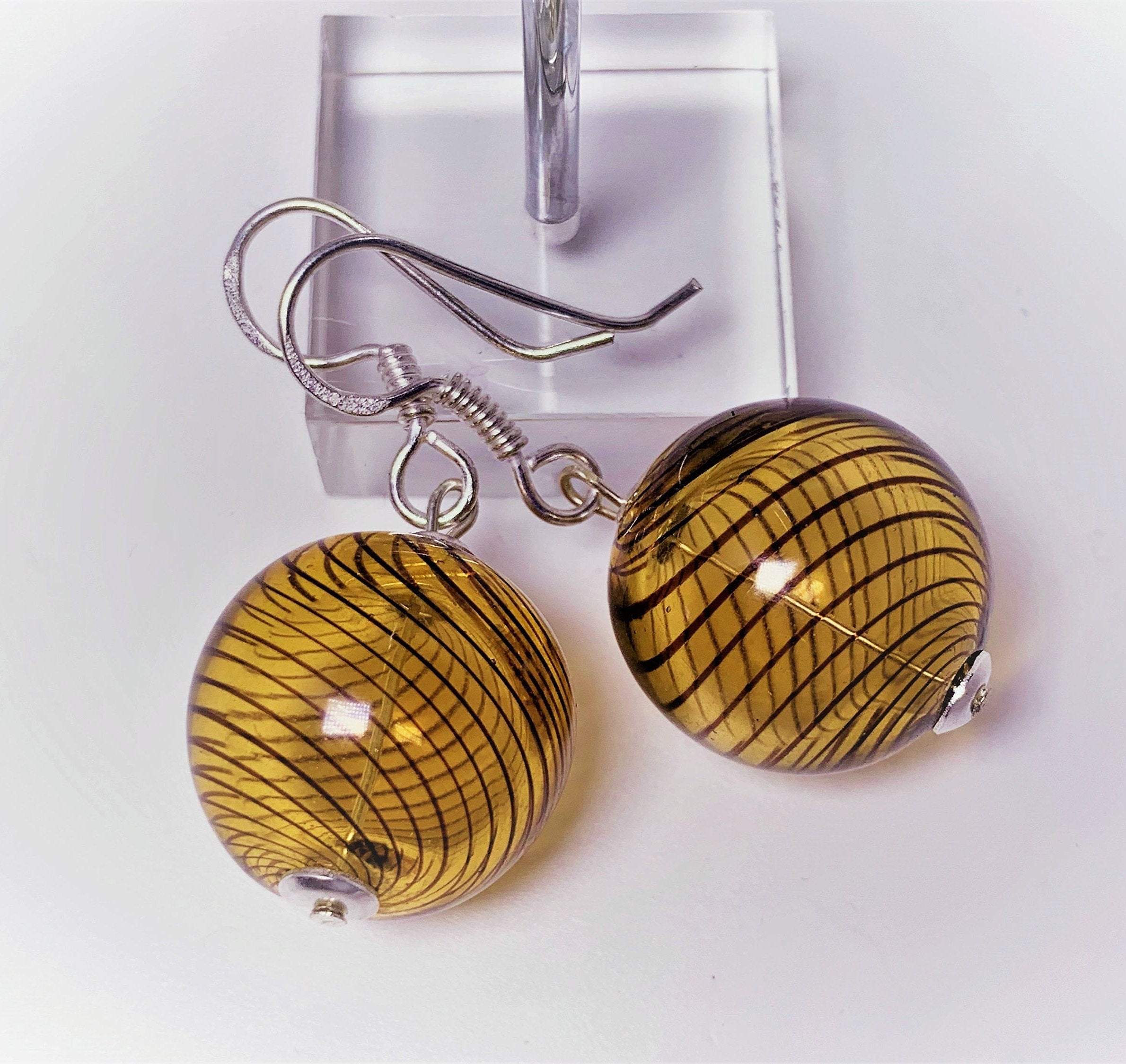 Earrings Hollow Glass Beads Beautifully Shaped Lampwork Beads Earrings