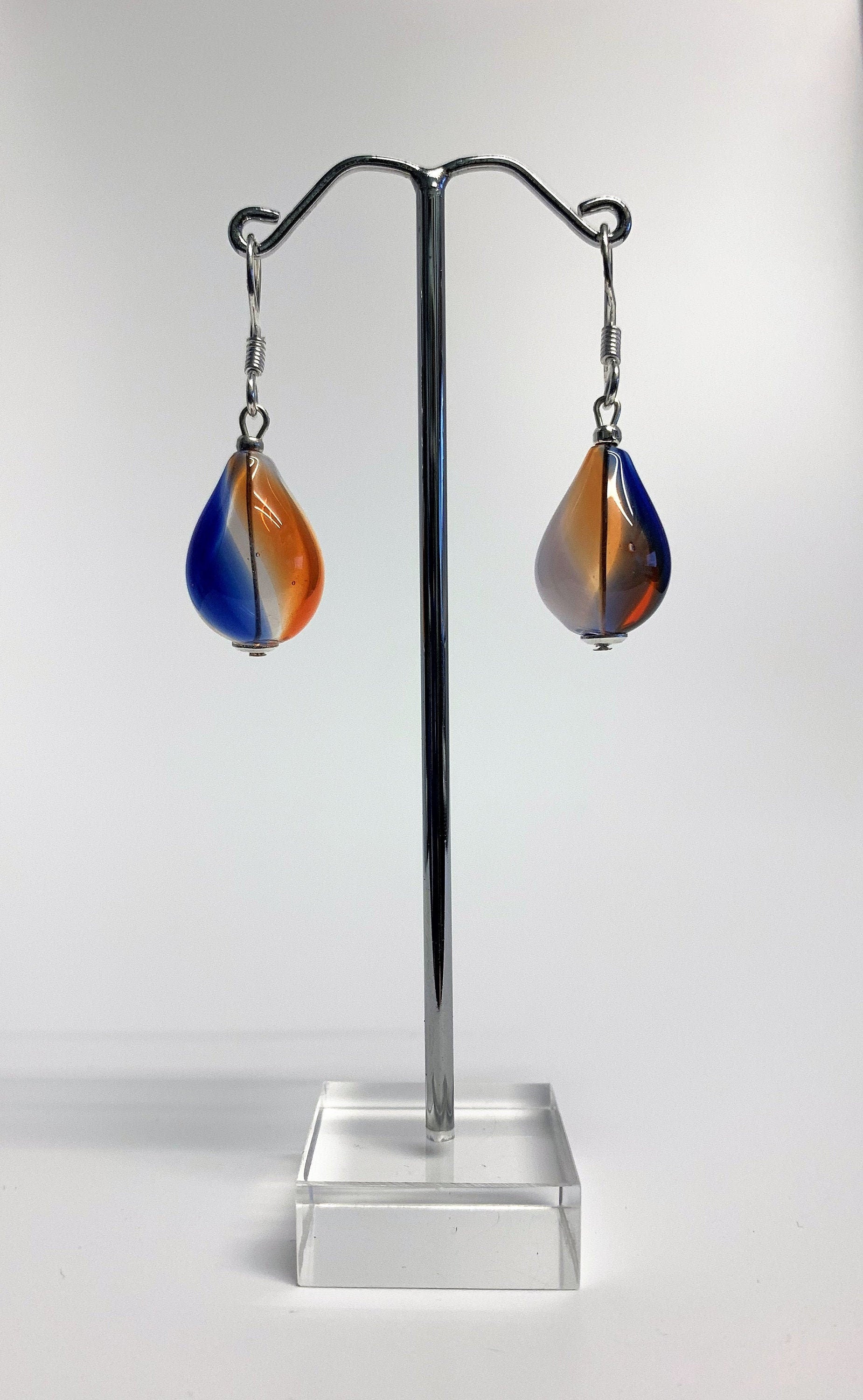 Ohrringe Hohlglasperlen Formschön Lampwork Beads Earrings