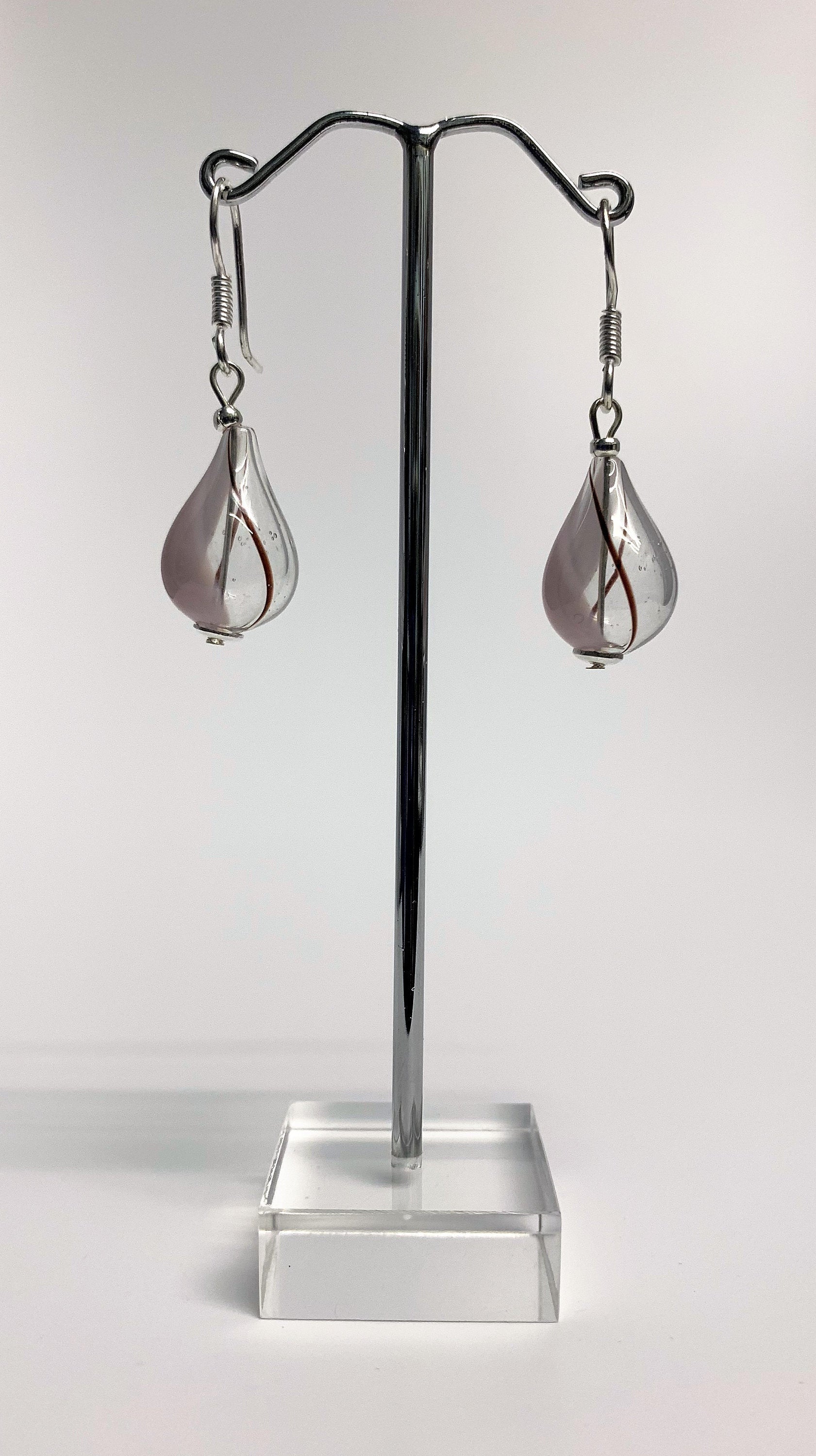 Ohrringe Hohlglasperlen Formschön Lampwork Beads Earrings