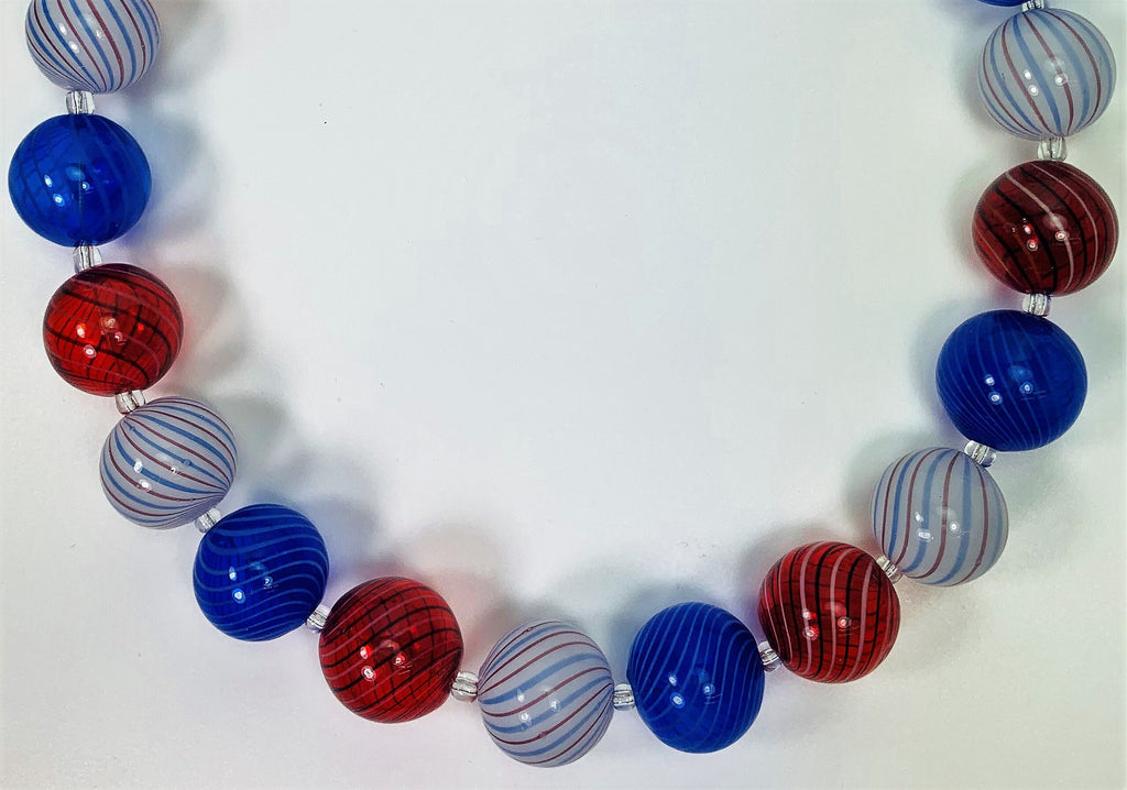 Necklace Hollow Glass Beads Beautifully Shaped Lampwork Beads Unique Glass Necklace