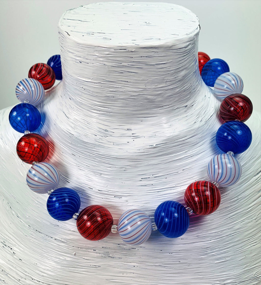 Necklace Hollow Glass Beads Beautifully Shaped Lampwork Beads Unique Glass Necklace