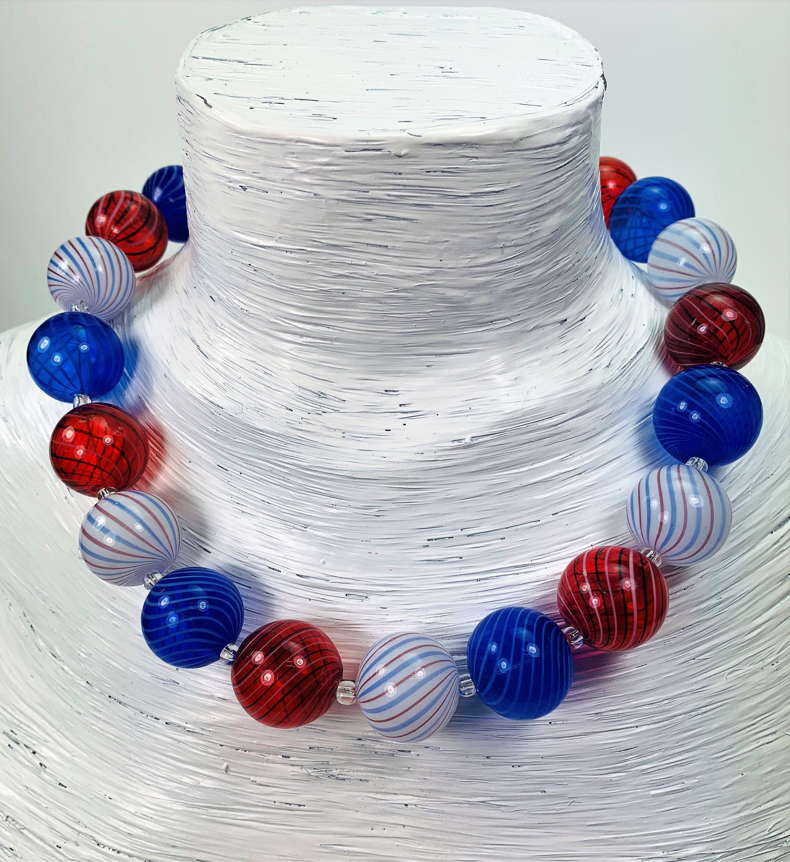 Necklace Hollow Glass Beads Beautifully Shaped Lampwork Beads Unique Glass Necklace