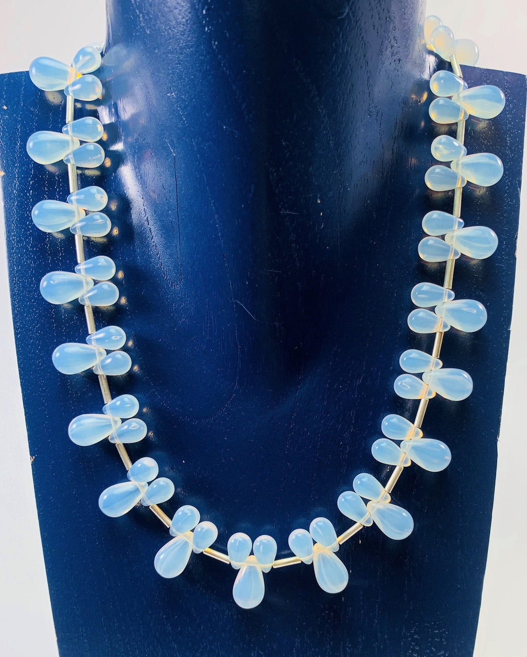 Kette Opalglas Böhmische Glasperlen Bohemian Glass Handmade Unique Necklace