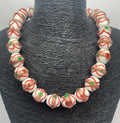 Kette Glasperlen Messing Glass Beads Handmade Unique Necklace