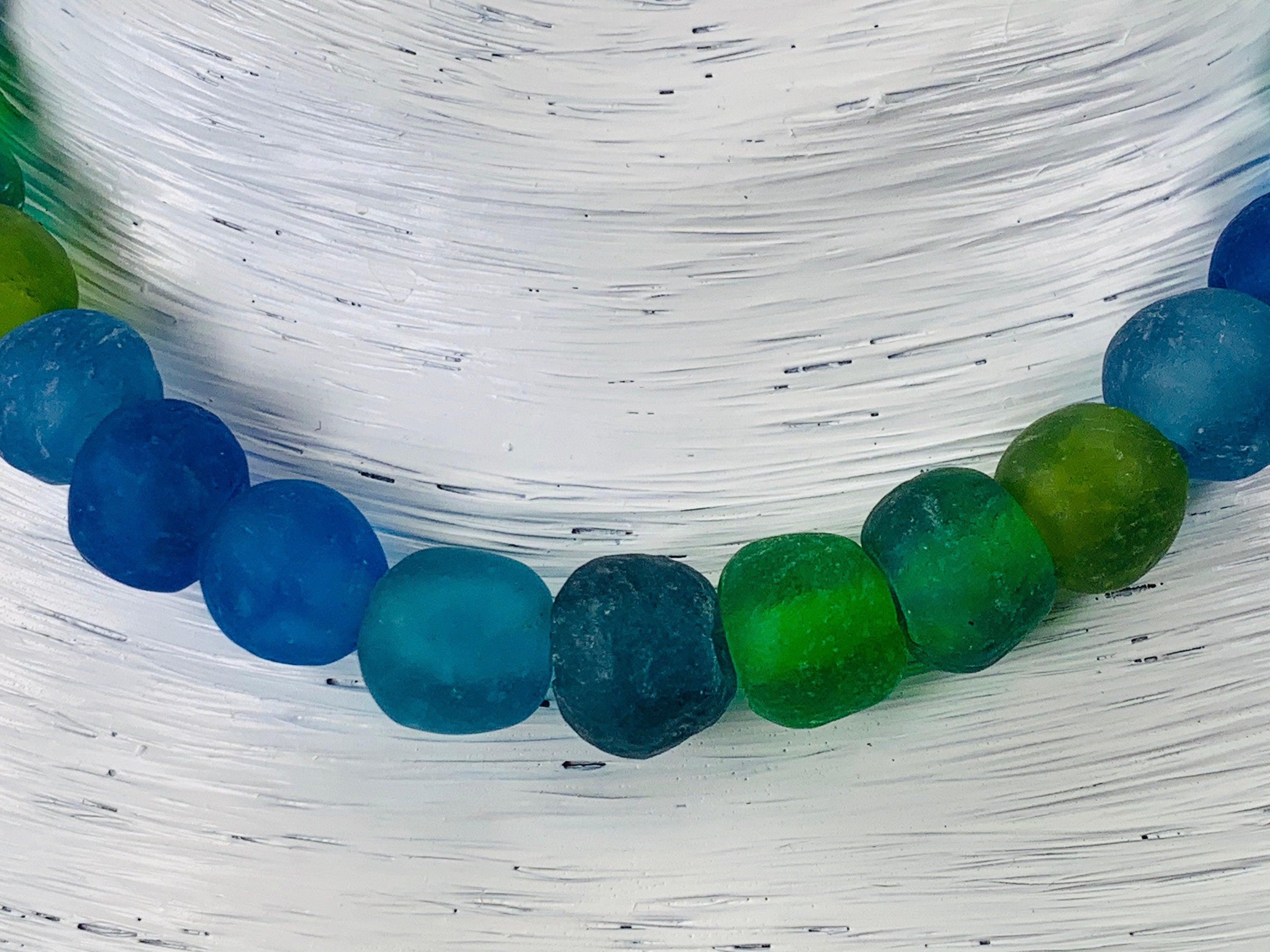 Kette Glasperlen Recycling Kroba Glass Ghana Tribal Beads Handmade Unique Necklace Ethno Chic