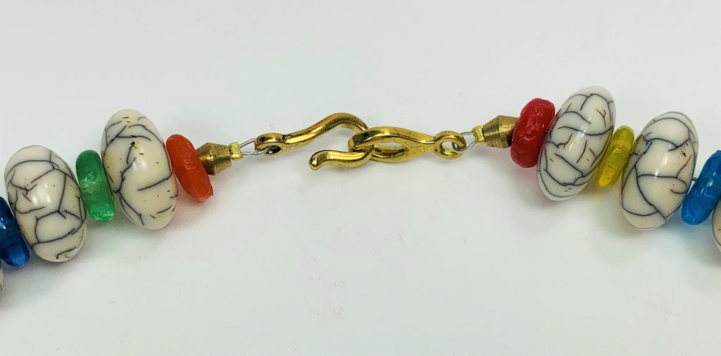 Kette Resin | Harz Recyclingglas Ethno Beads Handmade Necklace Tribal Beads