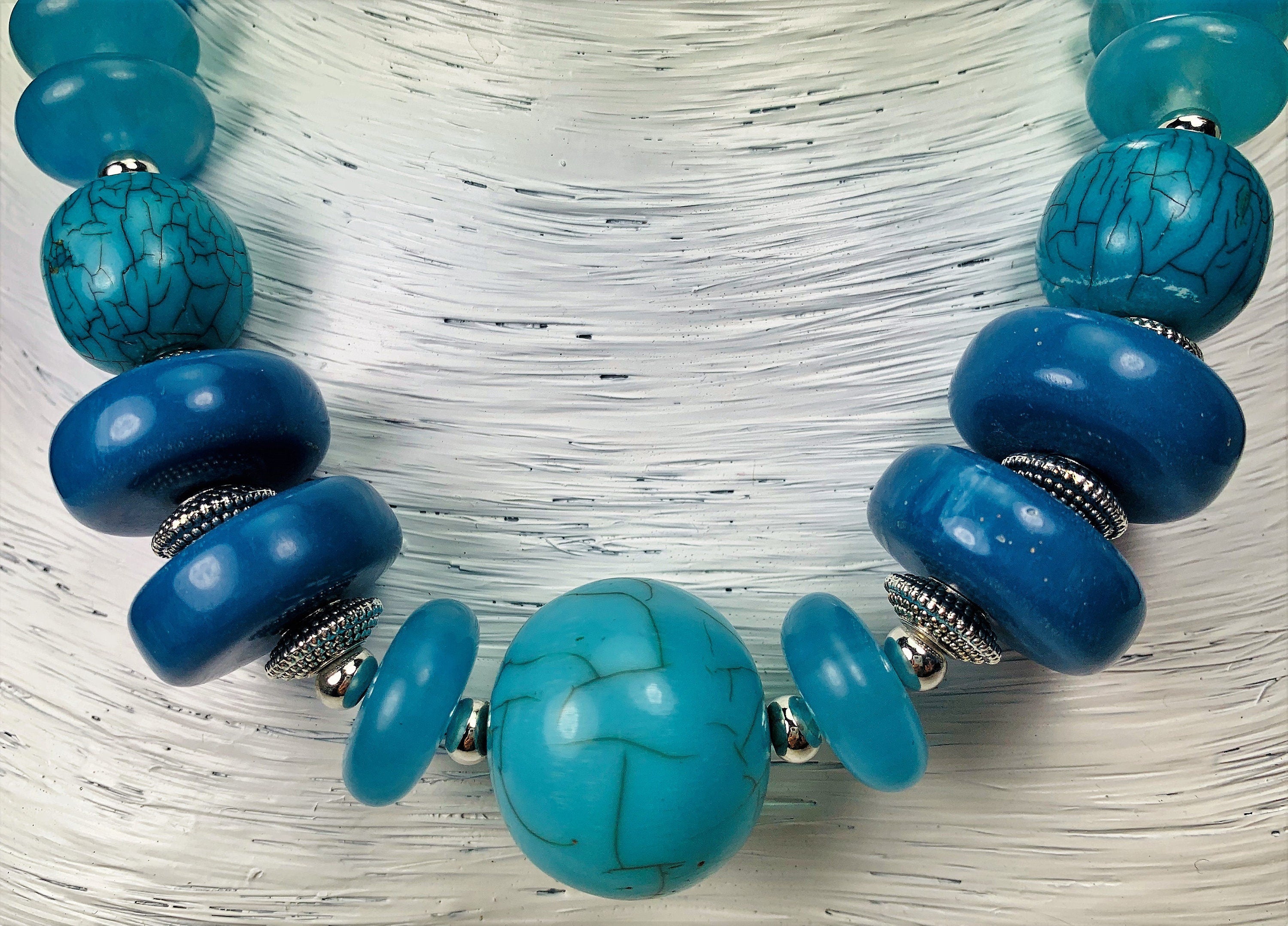 Kette Resin | Harz Achat Handmade Unique Necklace Tribal Beads
