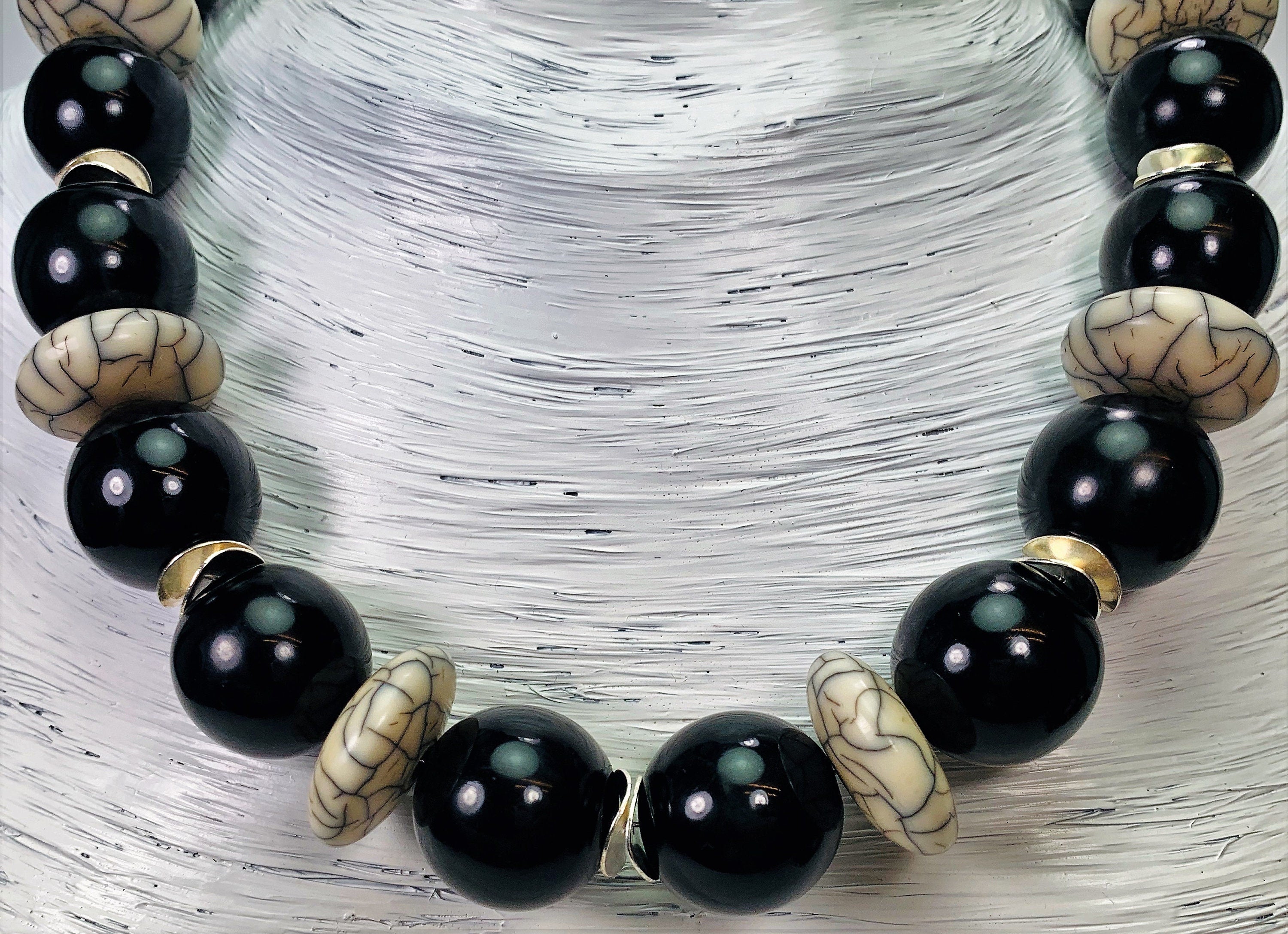 Kette Resin | Harz | Horn Mix Handmade Unique Necklace Tribal Beads