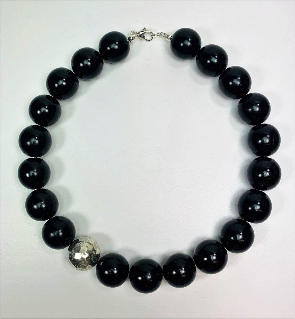 Kette Horn Silber 925 Handmade Unique Necklace Tribal Beads