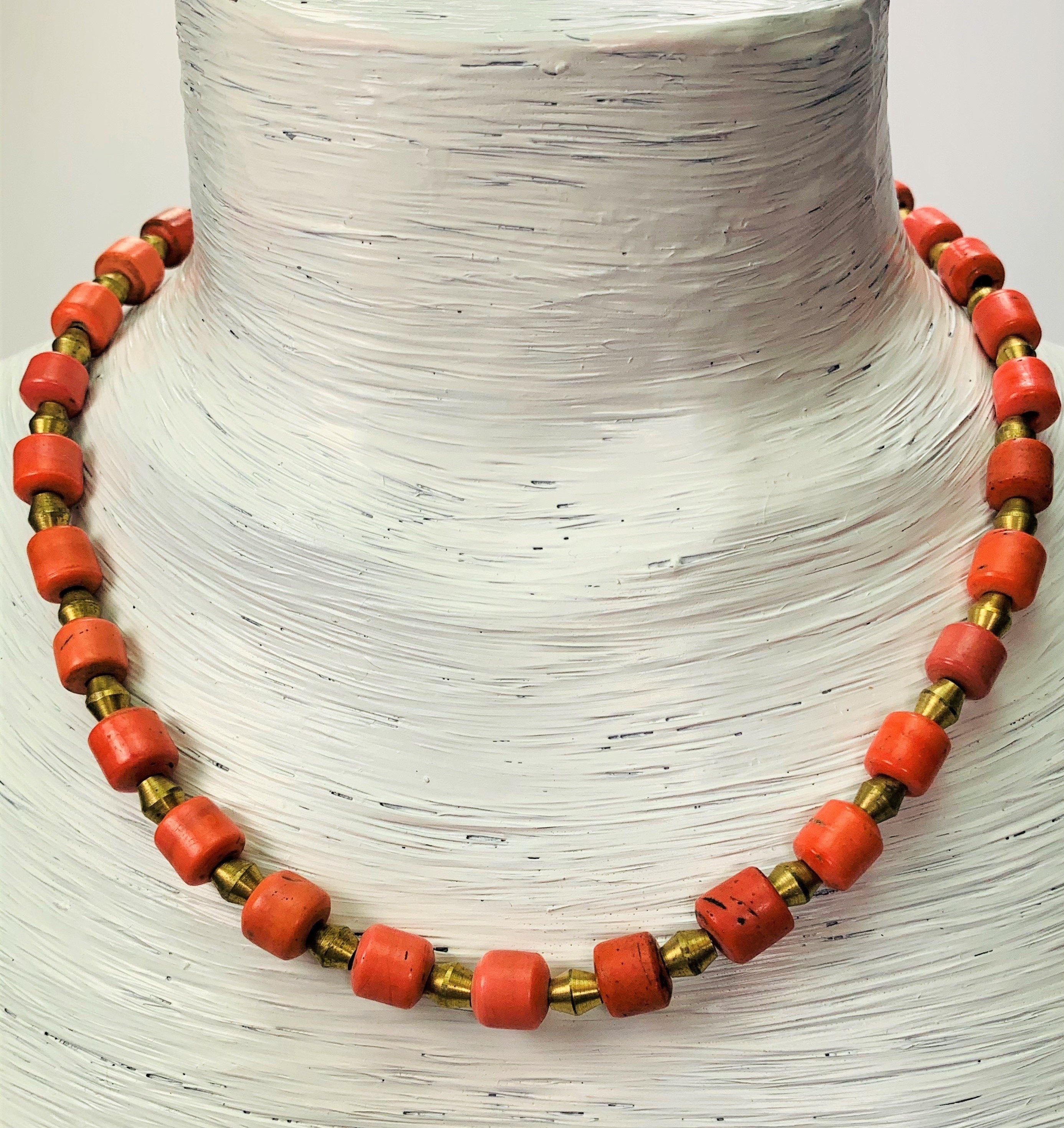 Kette Alte Glasperlen Sherpa Himalaya Glass Trade Beads Handmade Unique Necklace