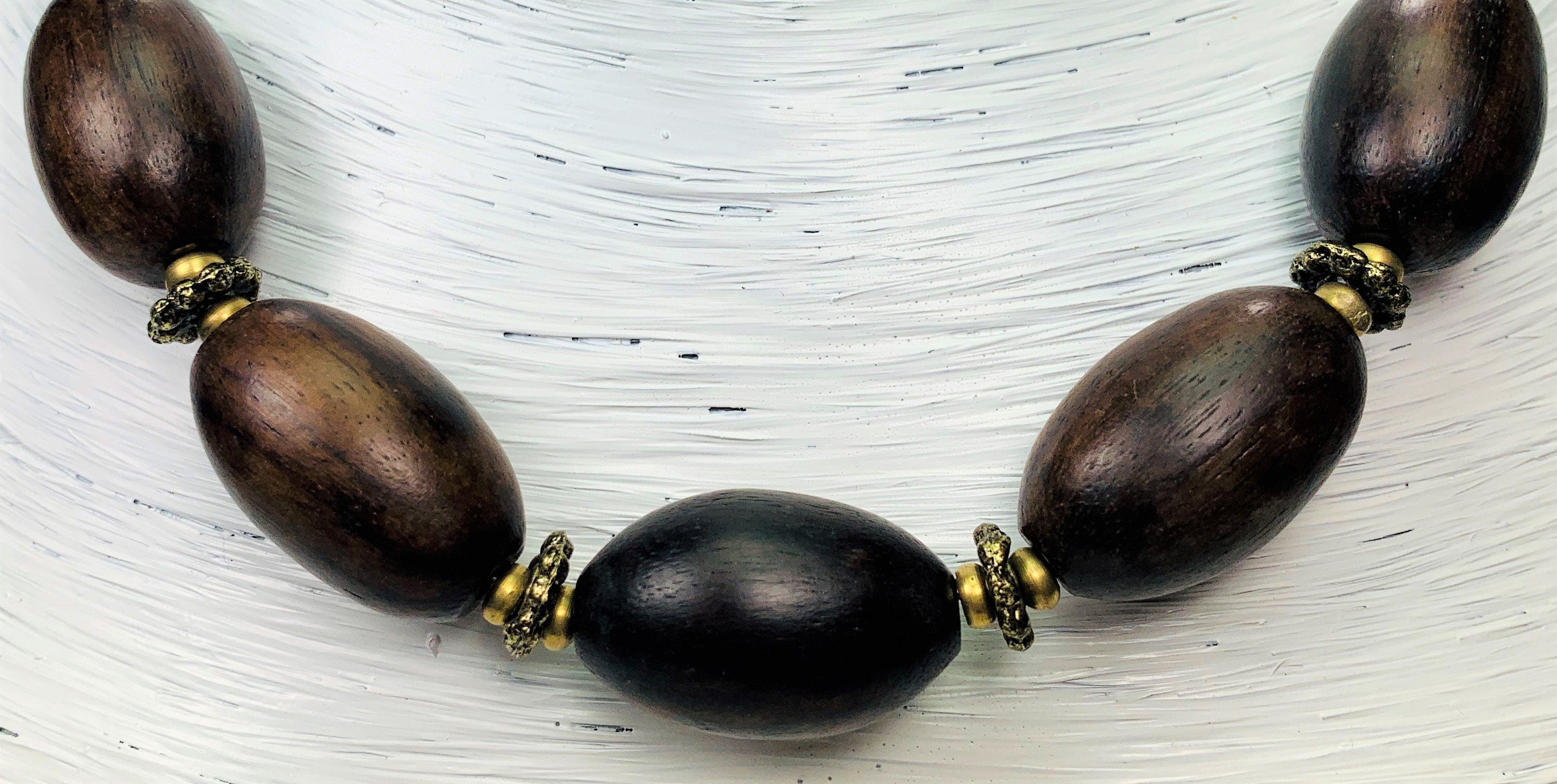 Kette Holz Tribal Beads Ethno Chic Unique Necklace