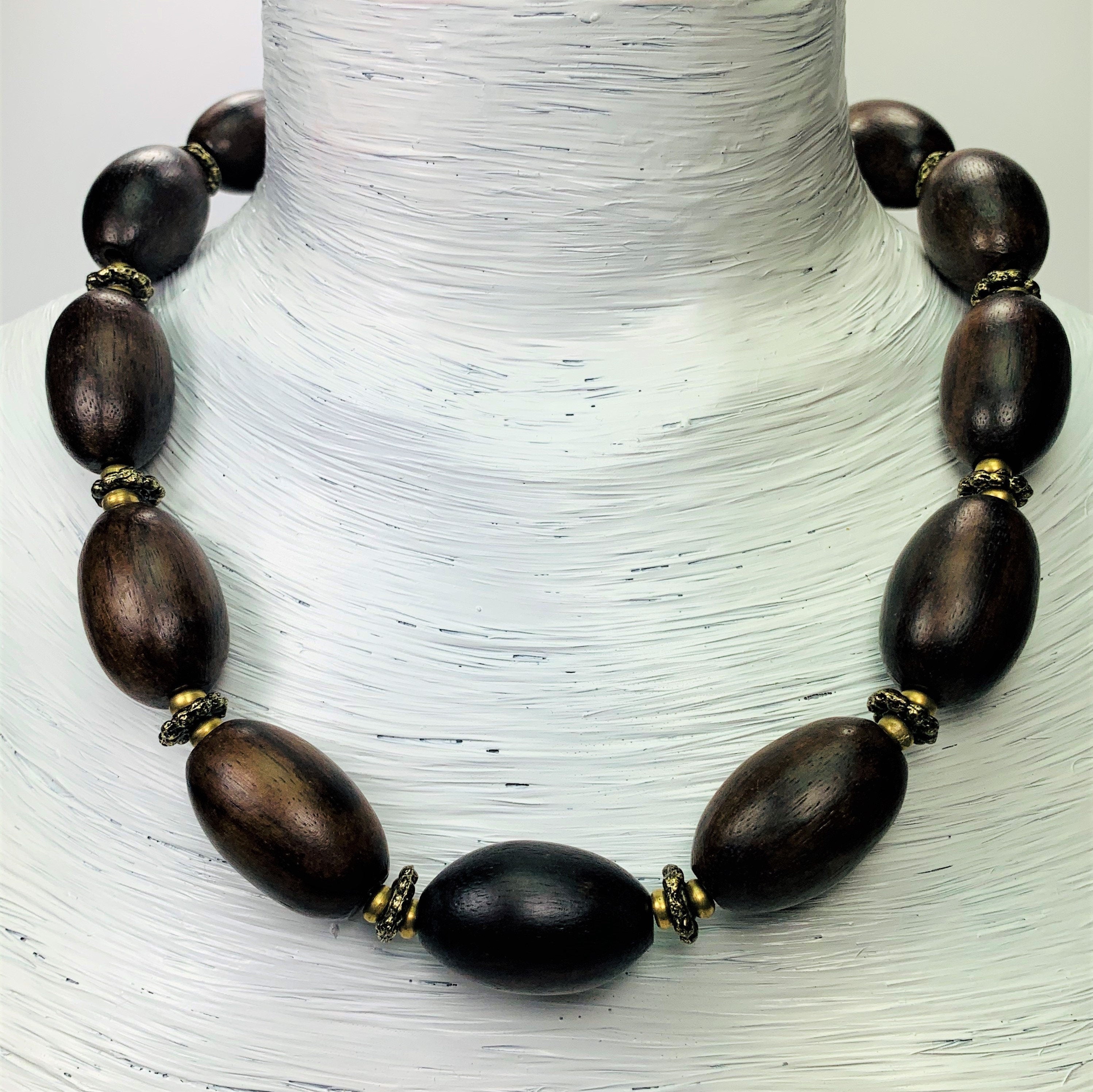 Kette Holz Tribal Beads Ethno Chic Unique Necklace