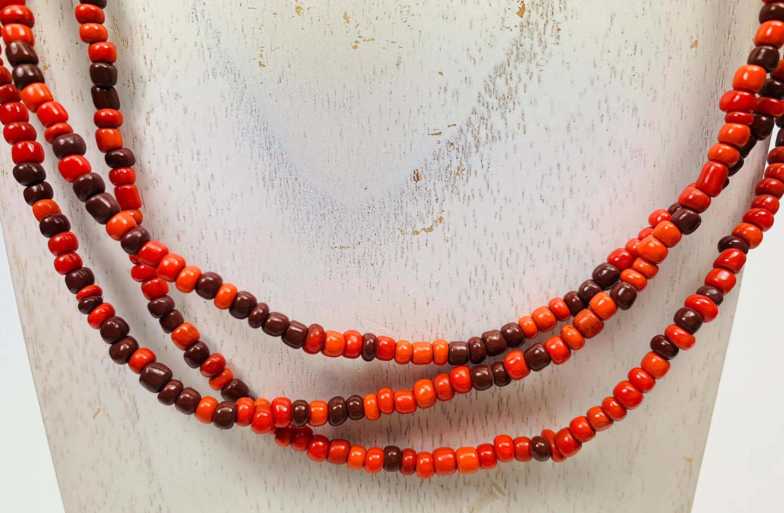 Long Necklace Glass Beads Necklace Seed Beads Glass Beads