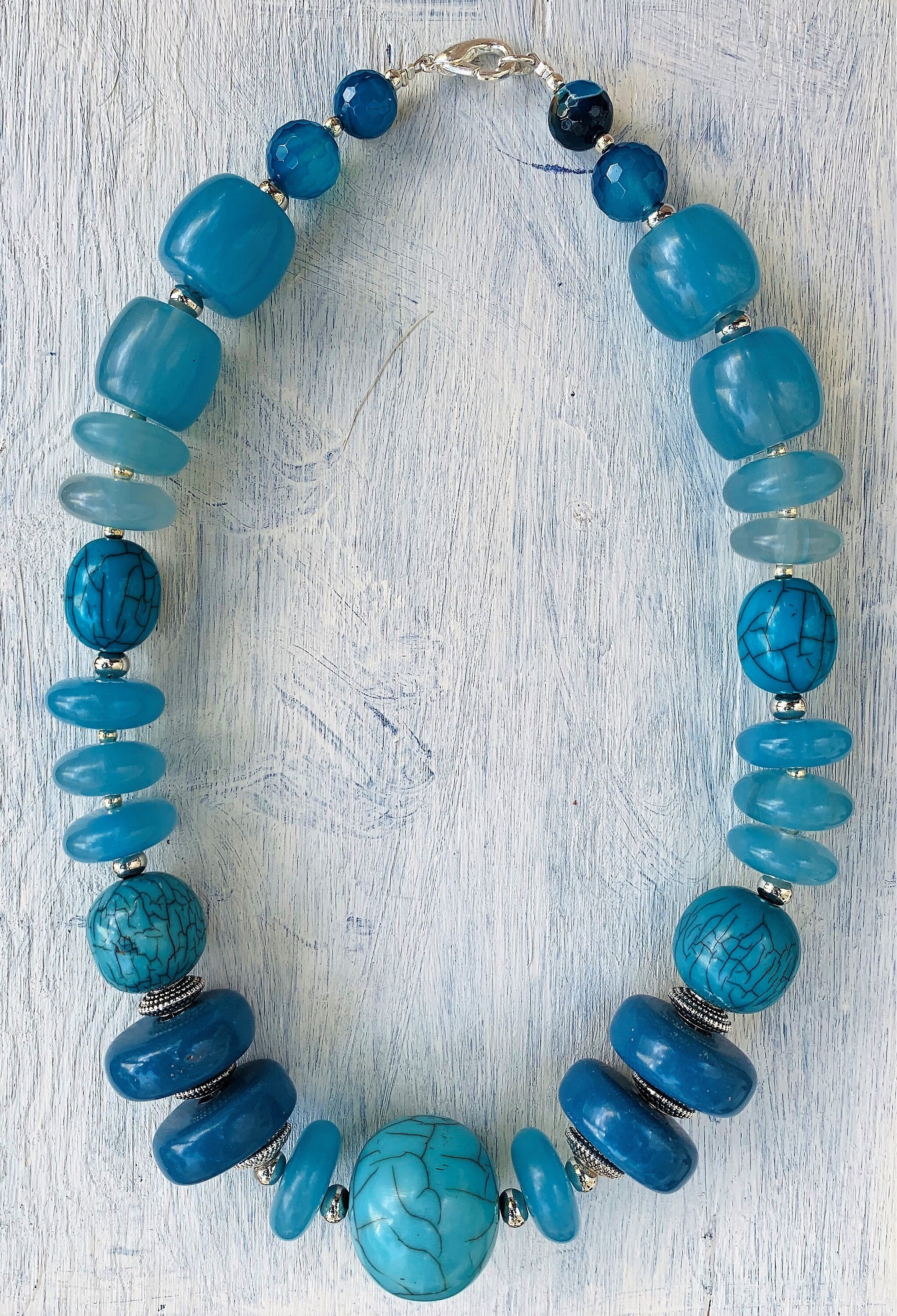Kette Resin | Harz Achat Handmade Unique Necklace Tribal Beads