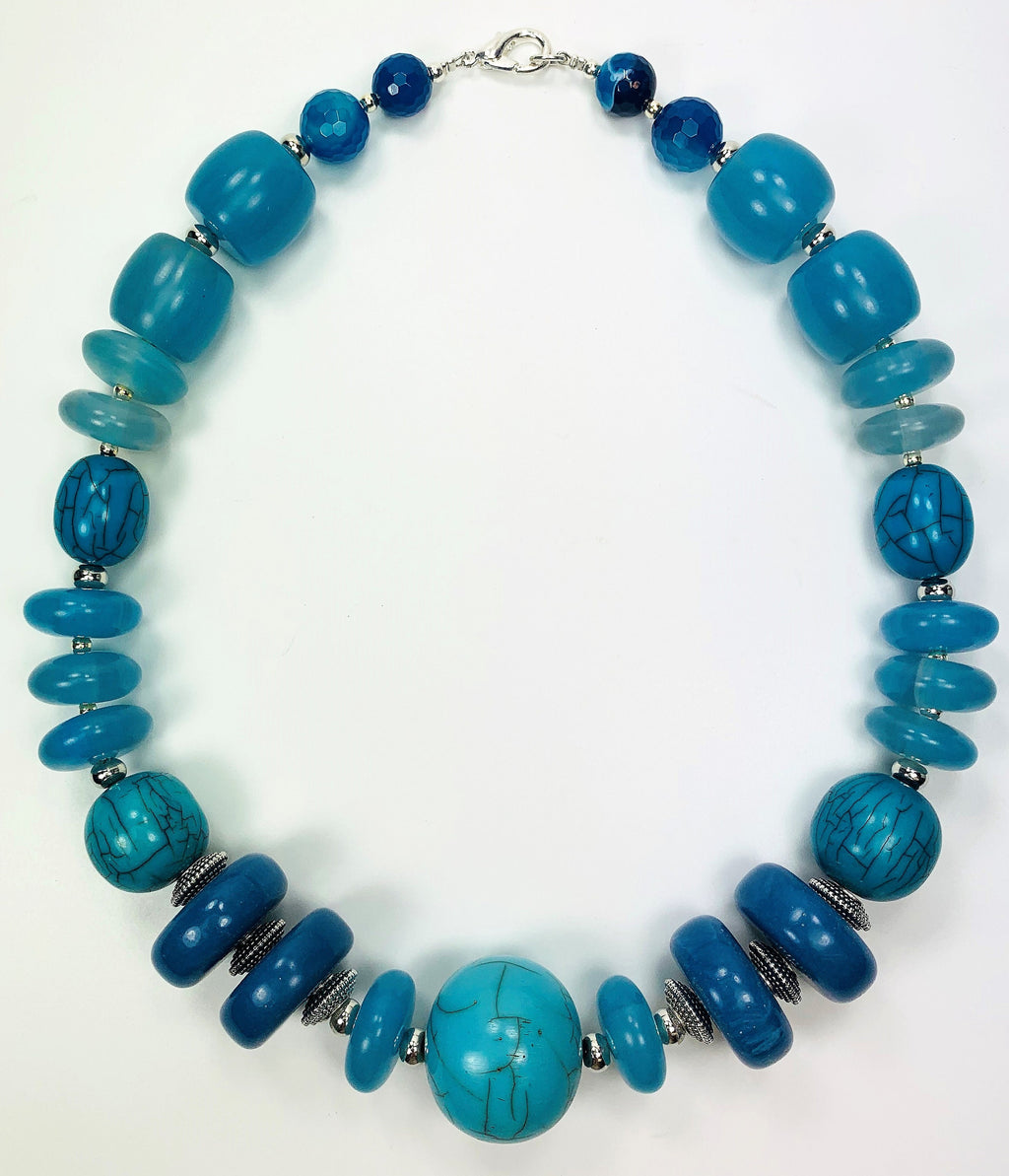 Kette Resin | Harz Achat Handmade Unique Necklace Tribal Beads