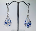 Ohrringe Hohlglasperlen weiss/blau Lampwork Beads Earrings Handmade