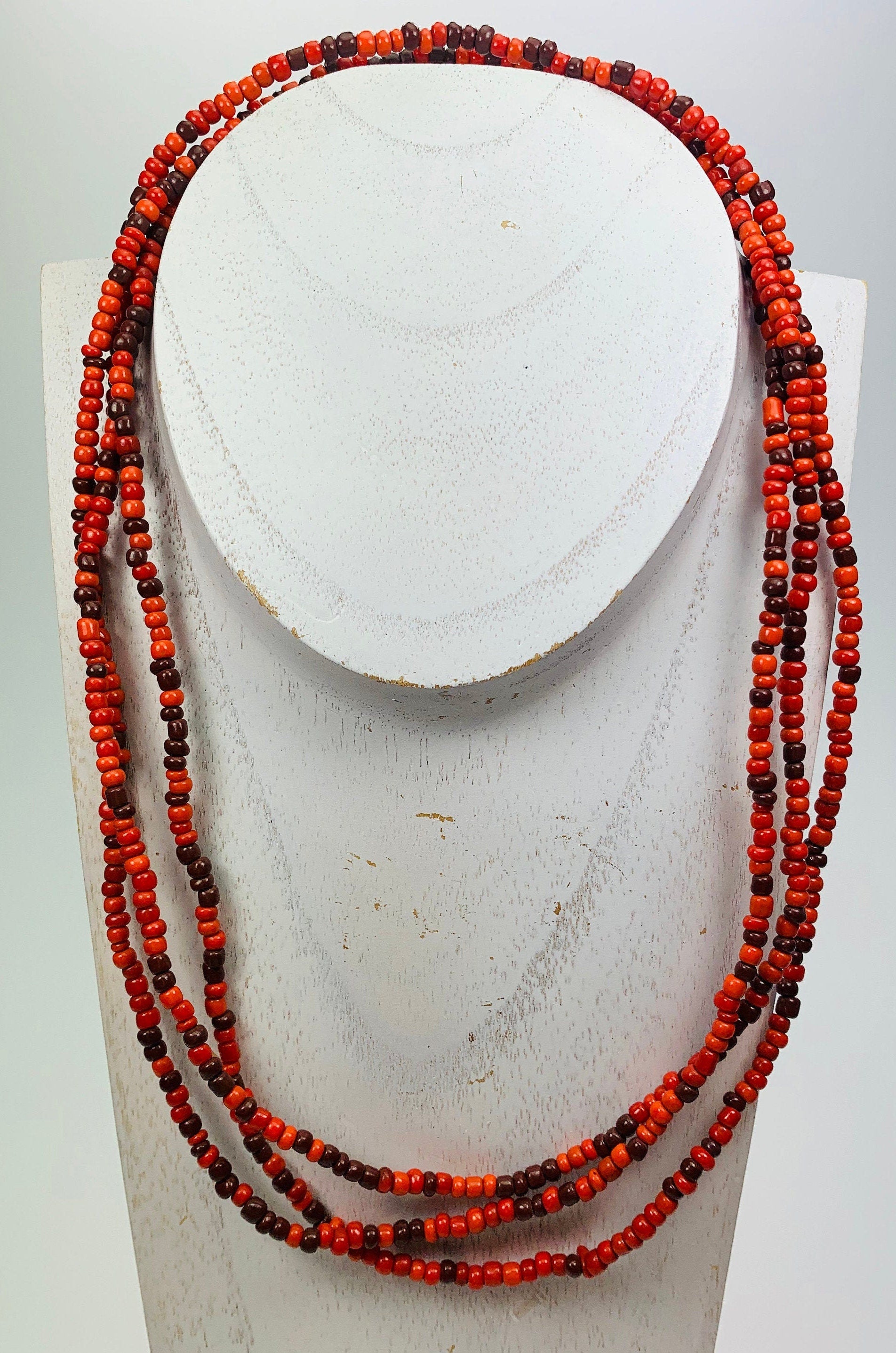 Long Necklace Glass Beads Necklace Seed Beads Glass Beads