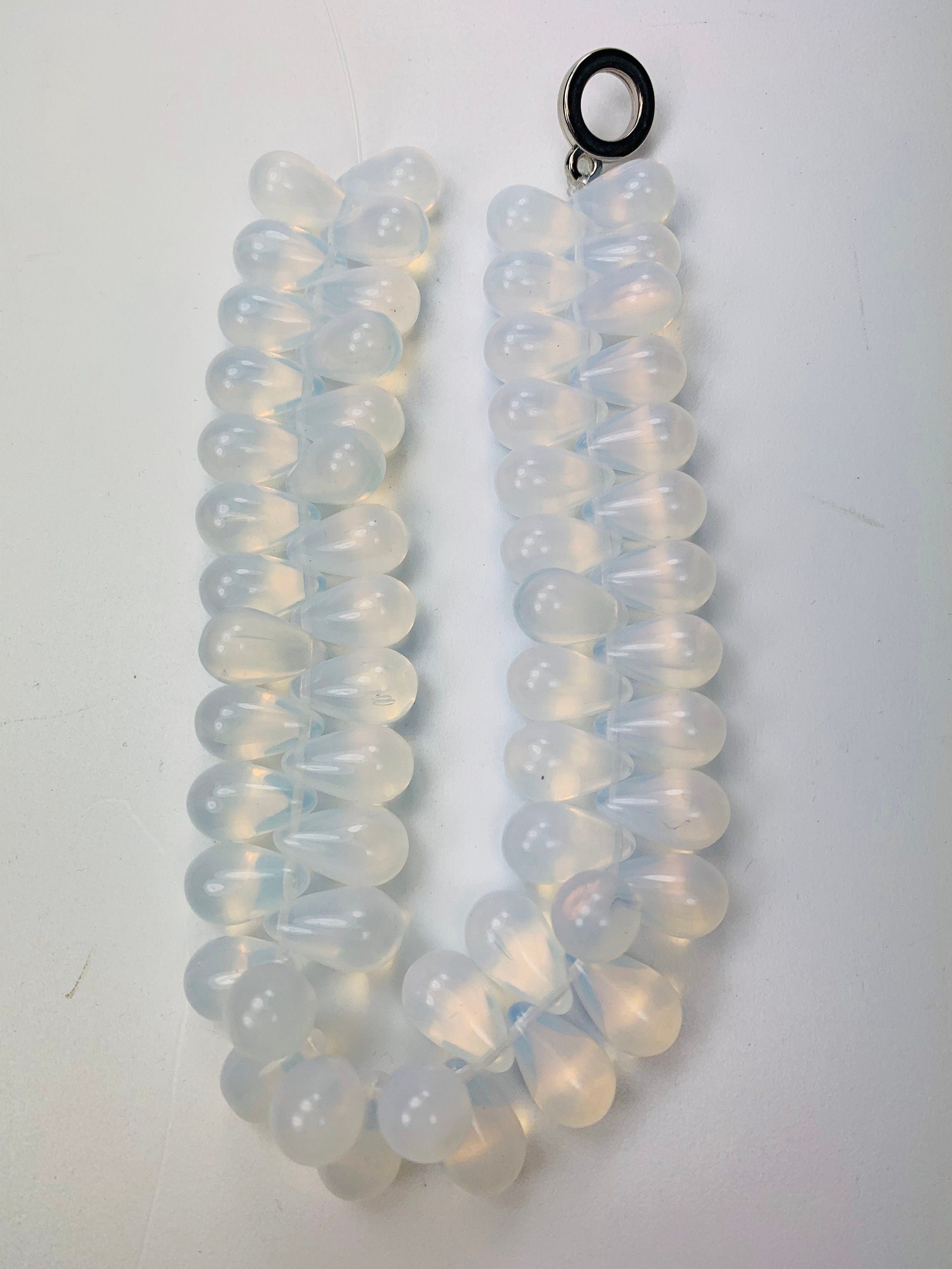 Opalglas Böhmische Glasperlen Tropfen  Bohemian Glass Beads