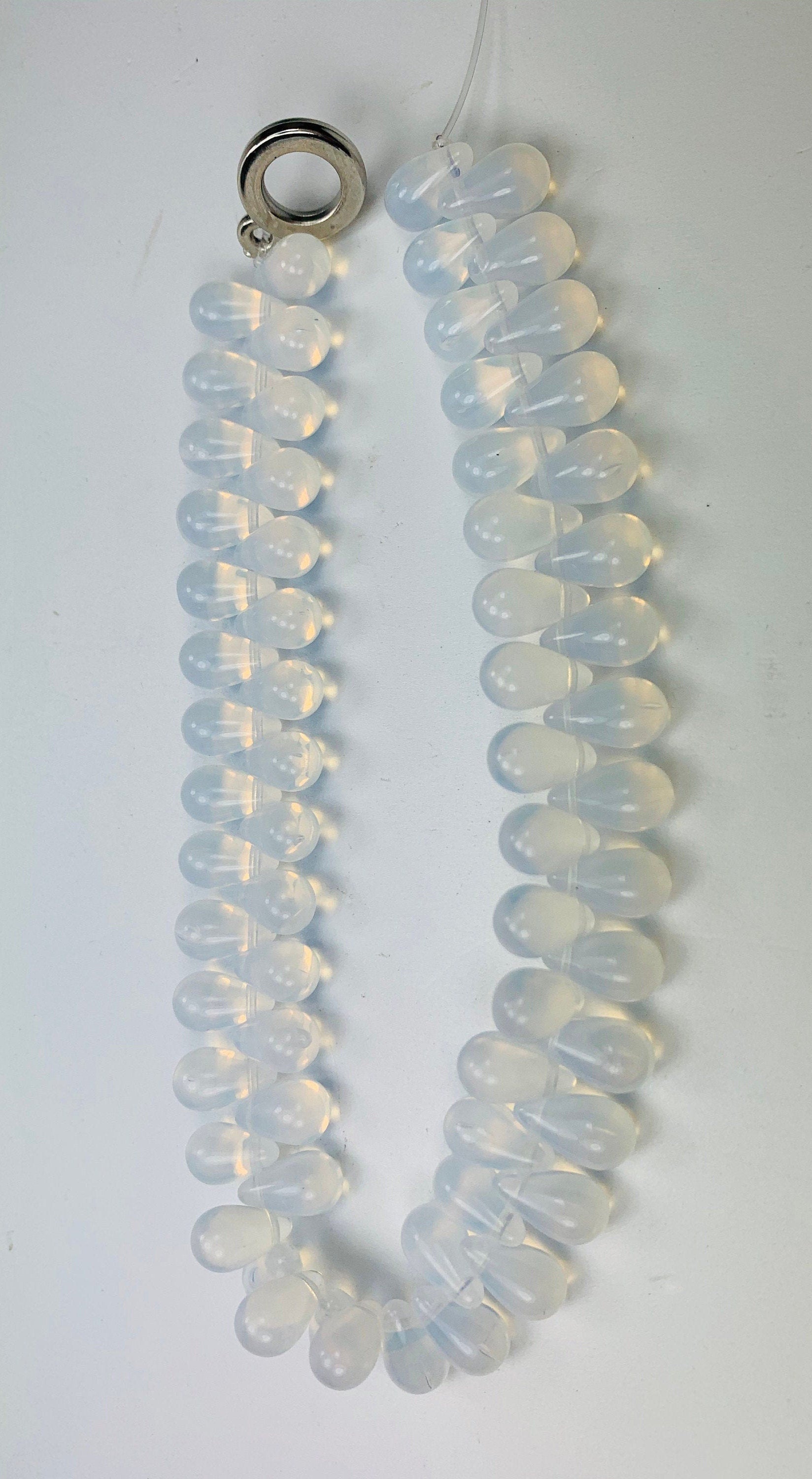 Opalglas Böhmische Glasperlen Tropfen  Bohemian Glass Beads